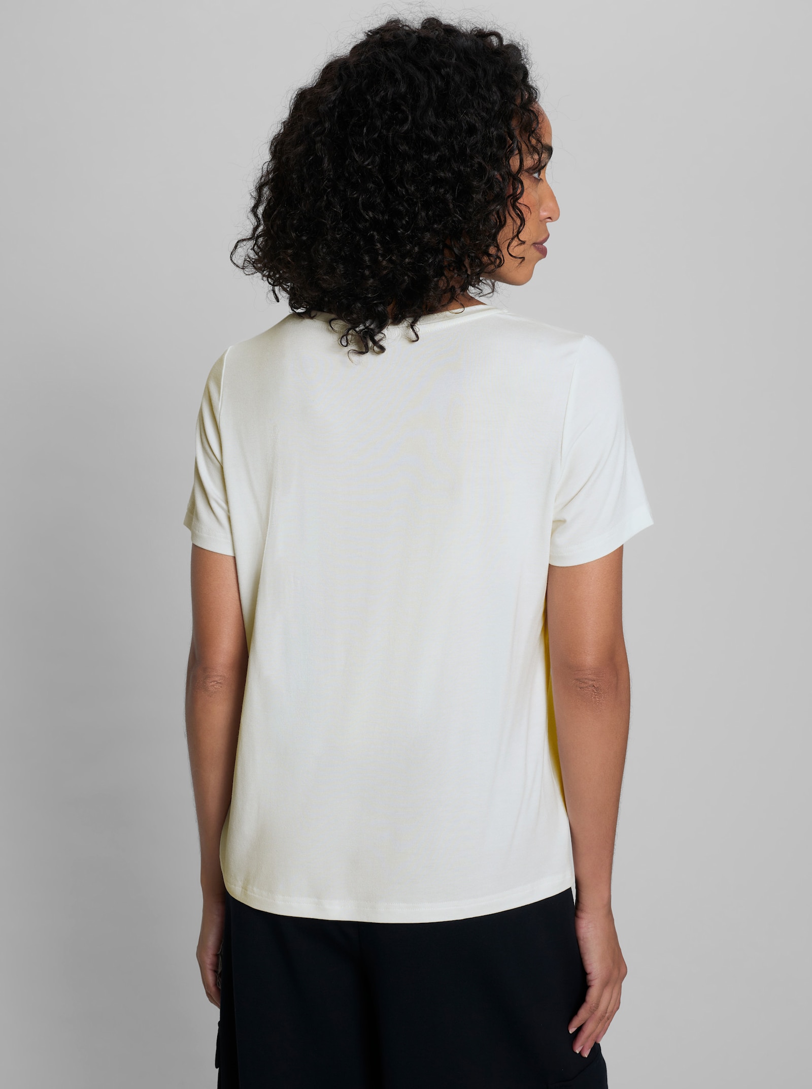 heine Shirt mit Ziersteinchen - ecru