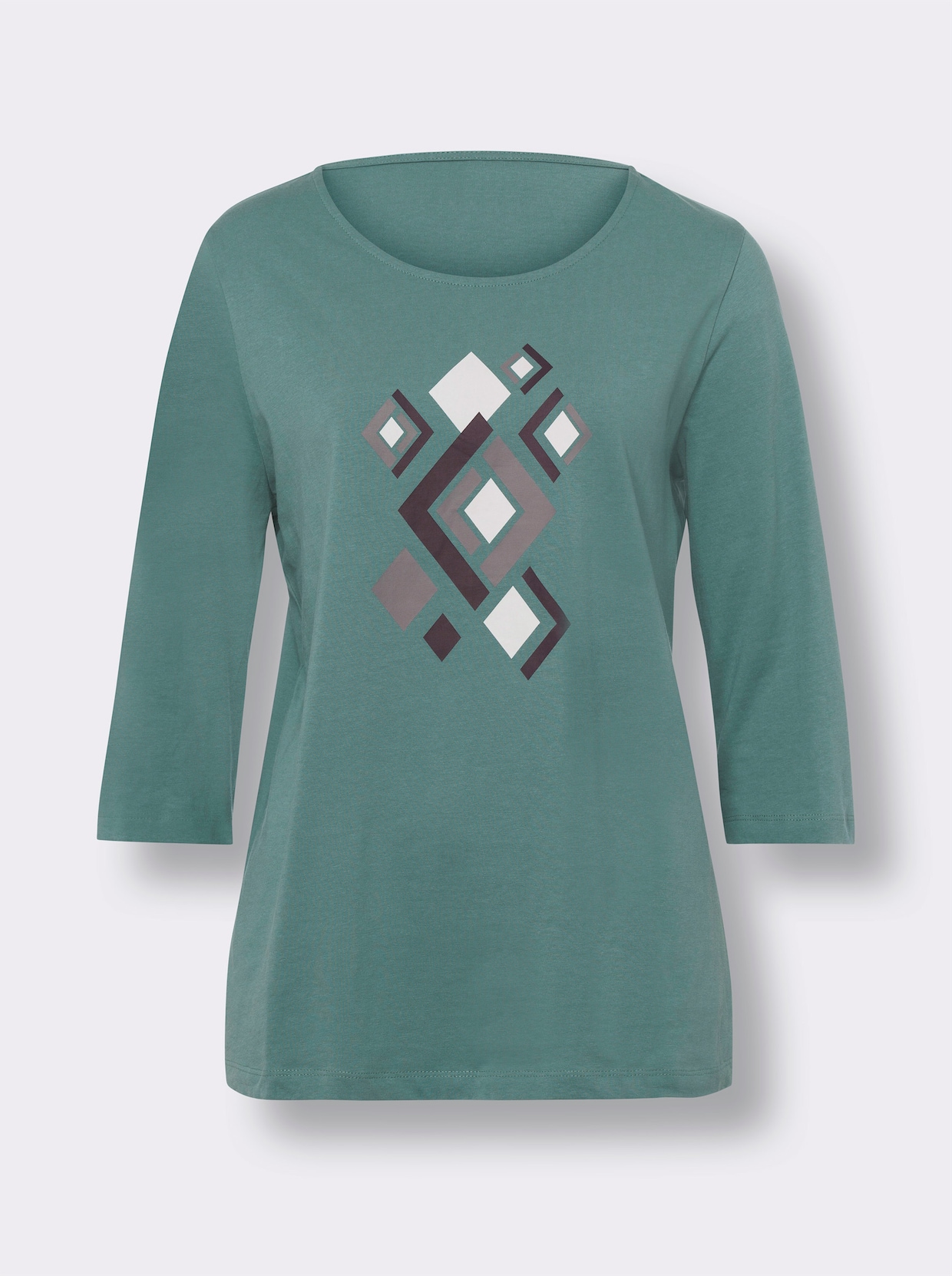 Shirt met 3/4-mouw - jade/grijs