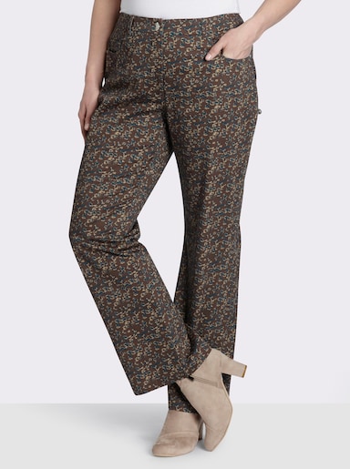 sheego Bootcuthose mit modernem Minimal-Print - schoko-camel-bedruckt