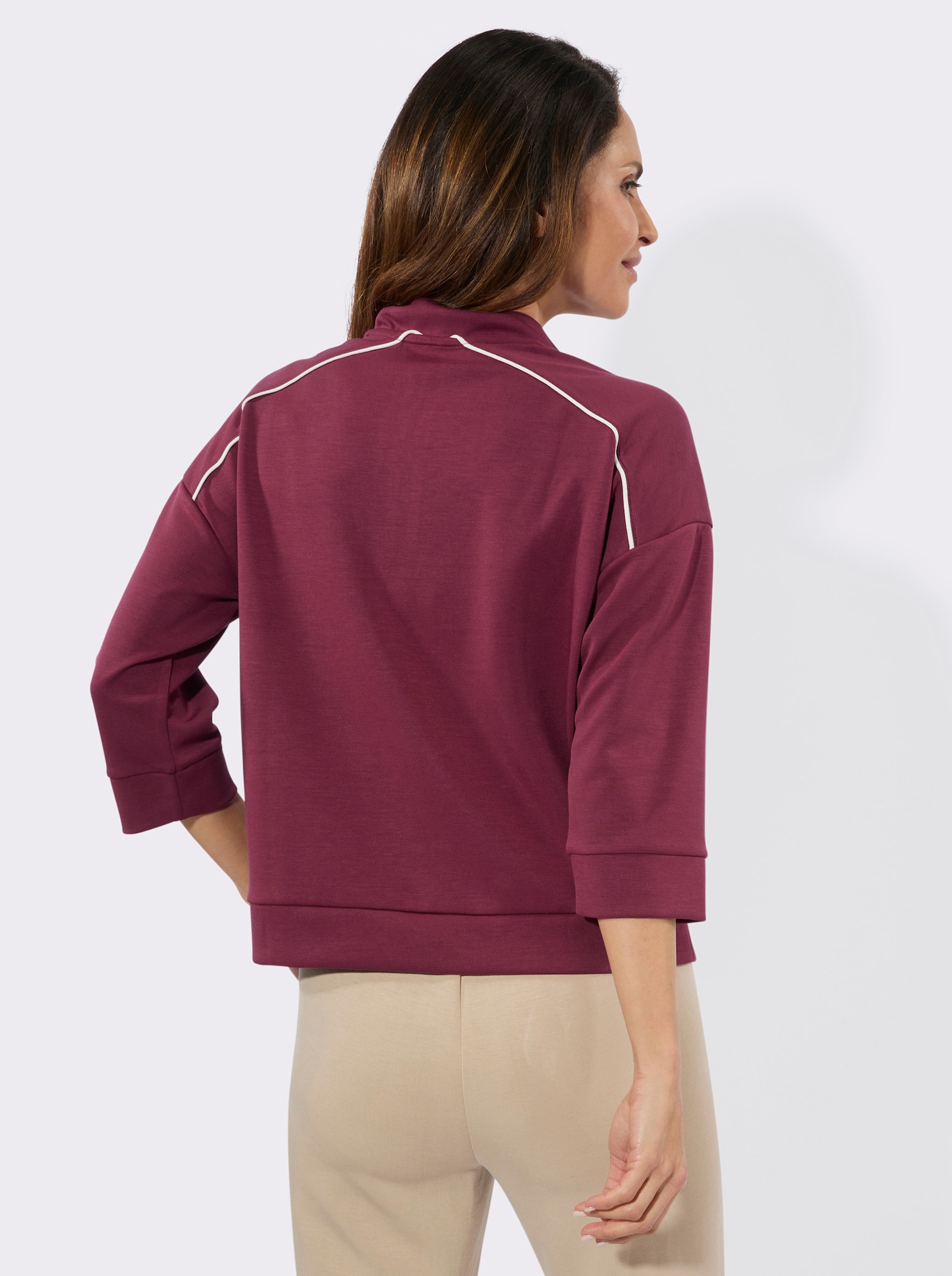 Sweatshirt mit 50% Modal - bordeaux