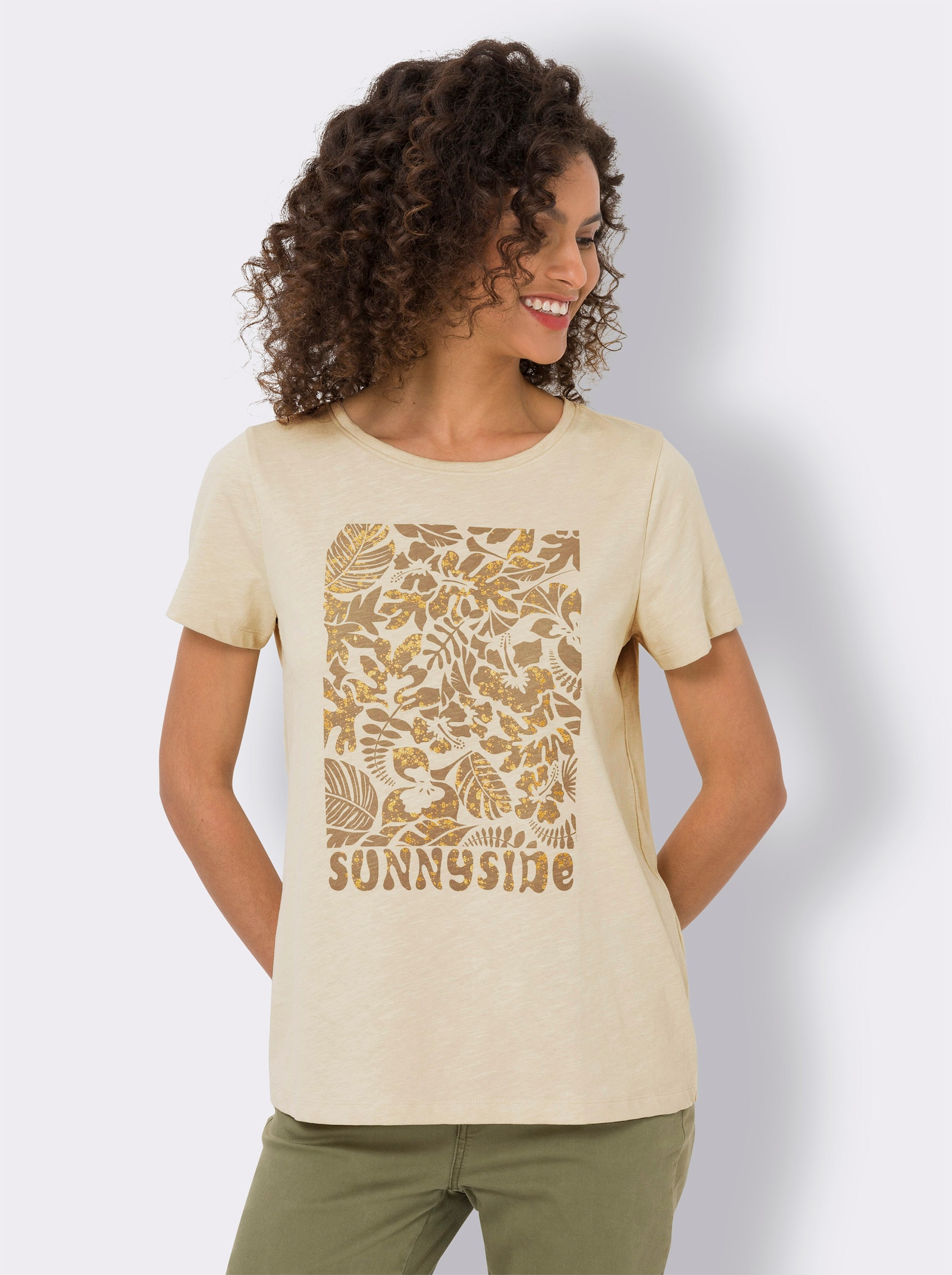 heine T-shirt avec détails brillants - sable