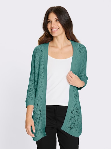 Ajourstrickjacke - salbei