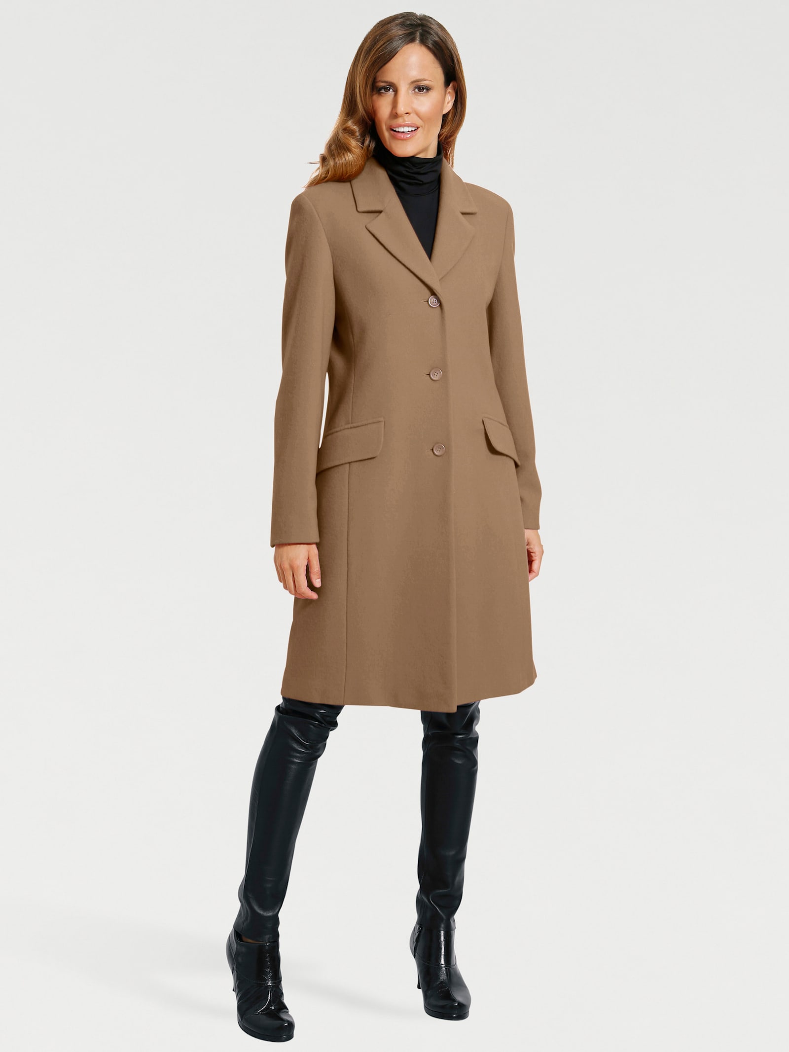 heine Manteau court avec épaulettes - couleur chamois