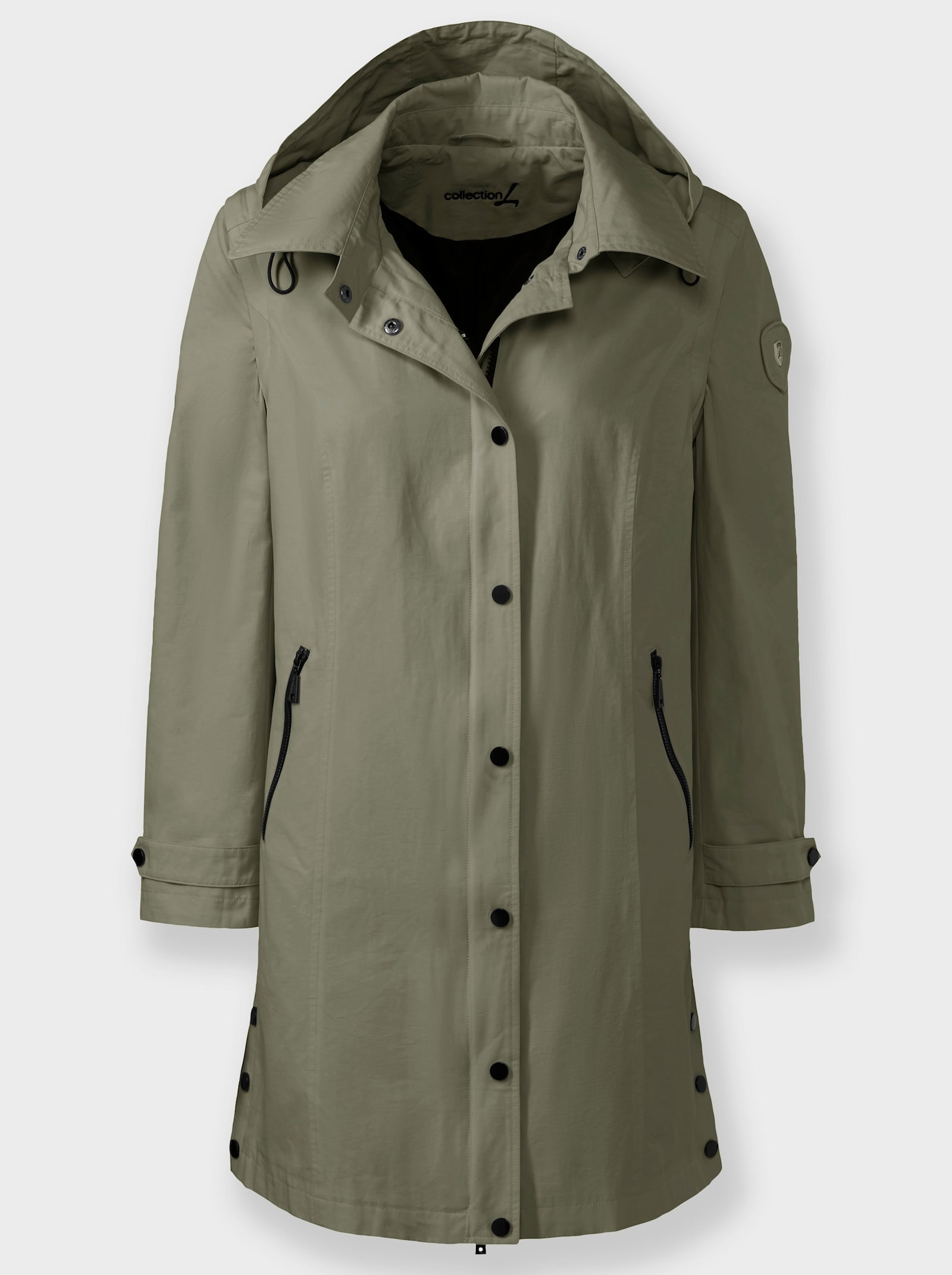 2-in-1-Jacke mit abnehmbarer Kapuze - khaki