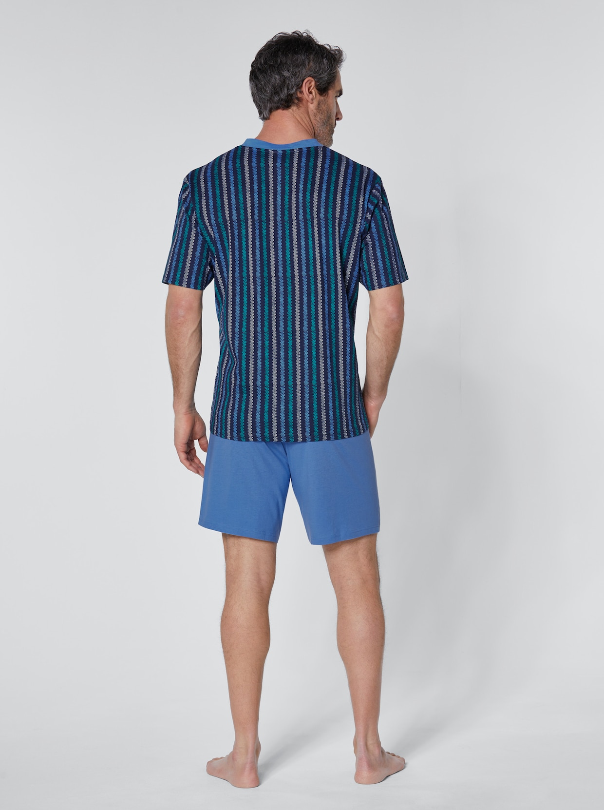 wäschepur men Shortama - blauw + marine