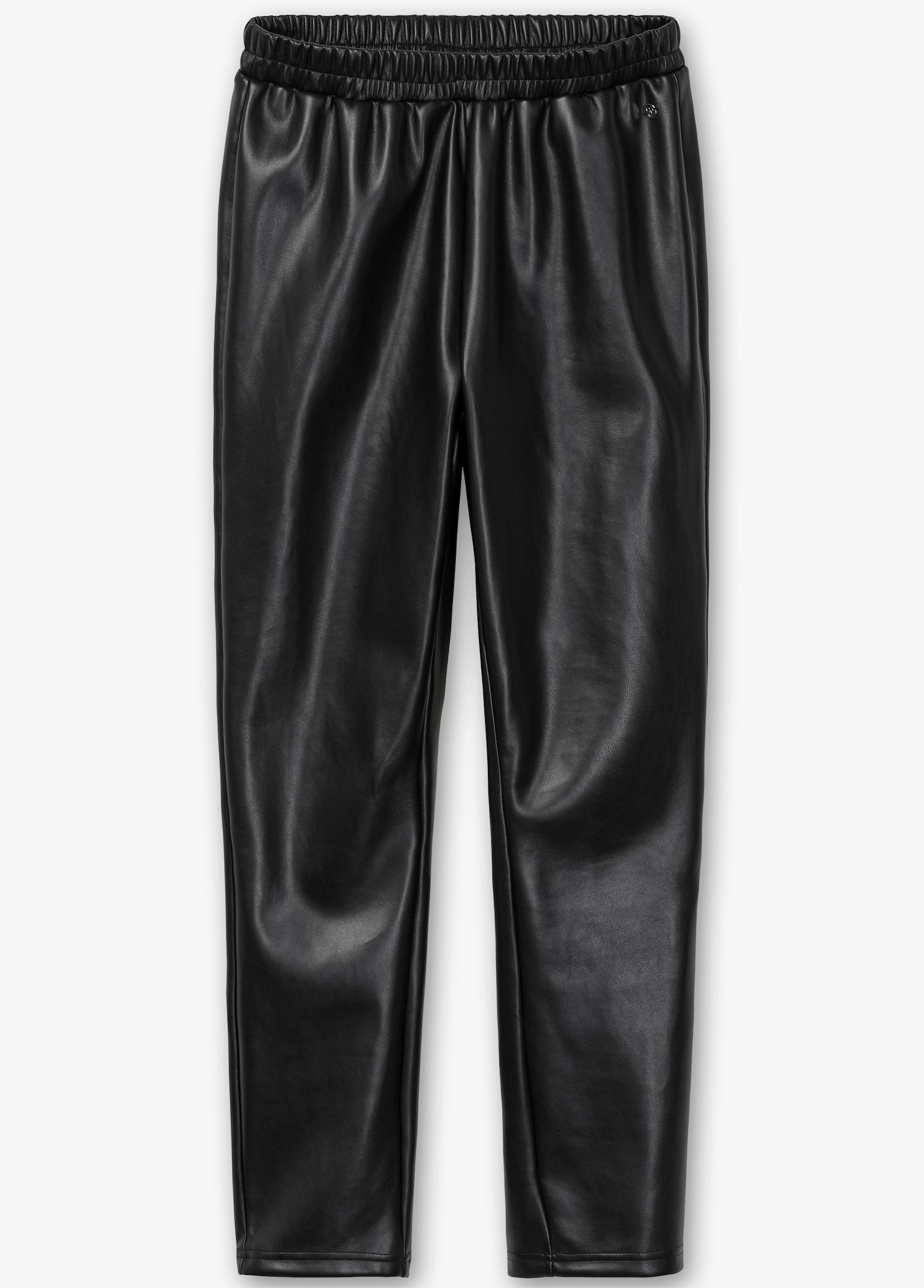 sheego Leggings mit glänzender Beschichtung - schwarz