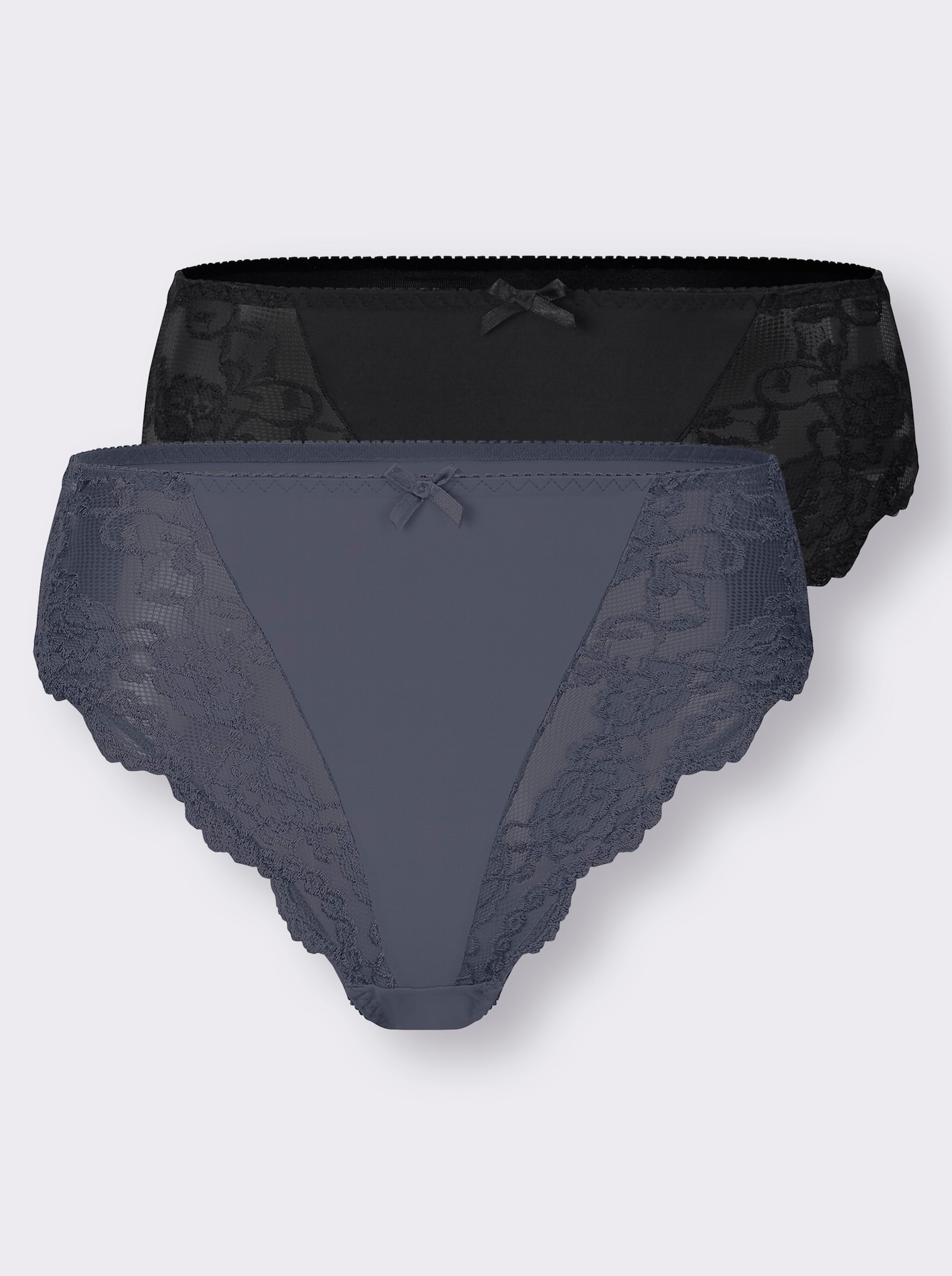 Sassa Slip met inzetten opzij - zwart + antraciet