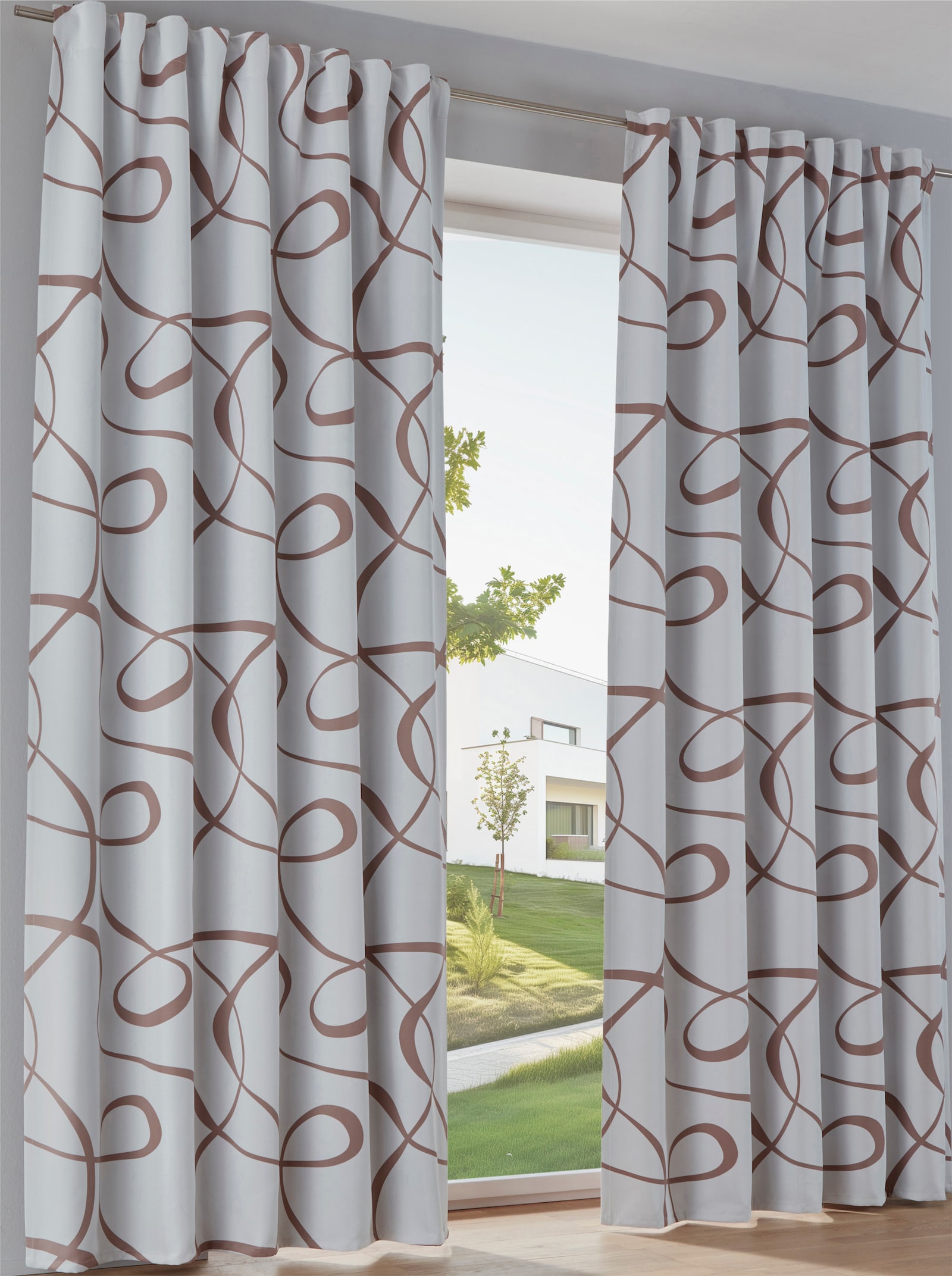 heine home Verduisterend gordijn - wit/bruin