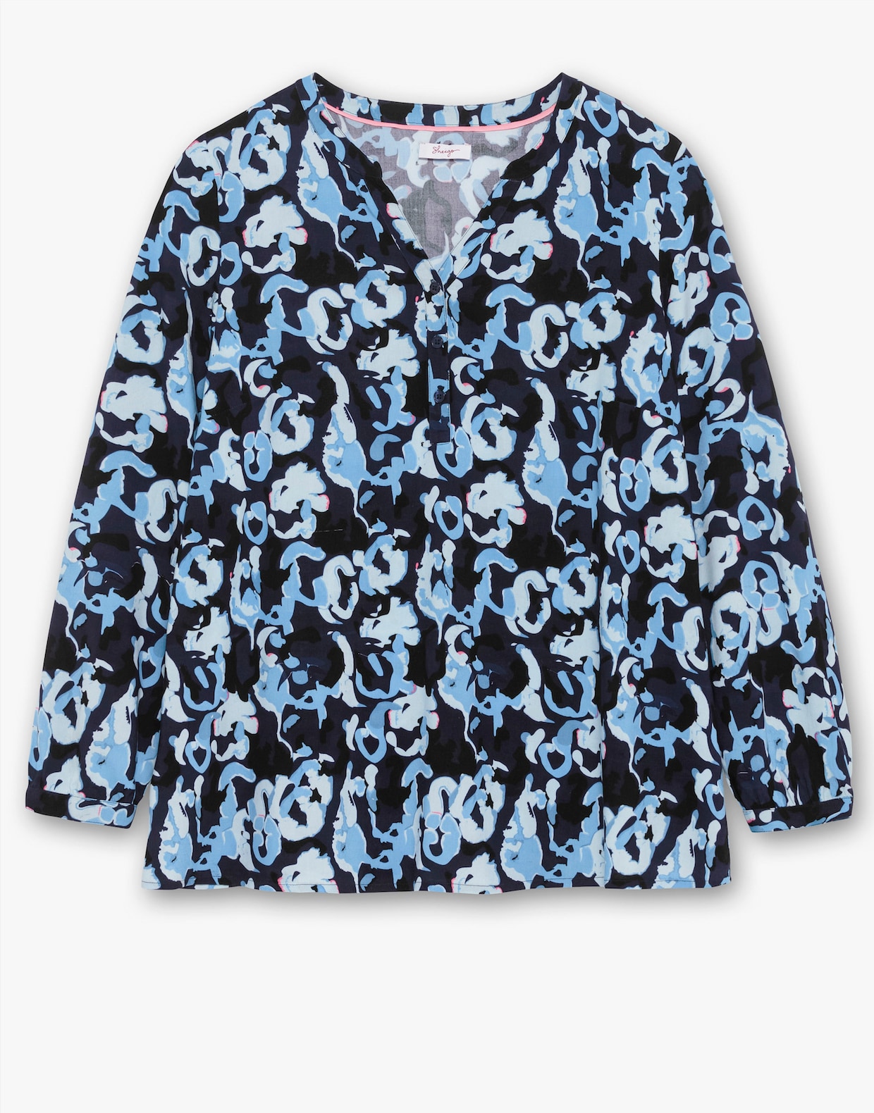sheego Tunika mit floralem Alloverprint - marine-gemustert