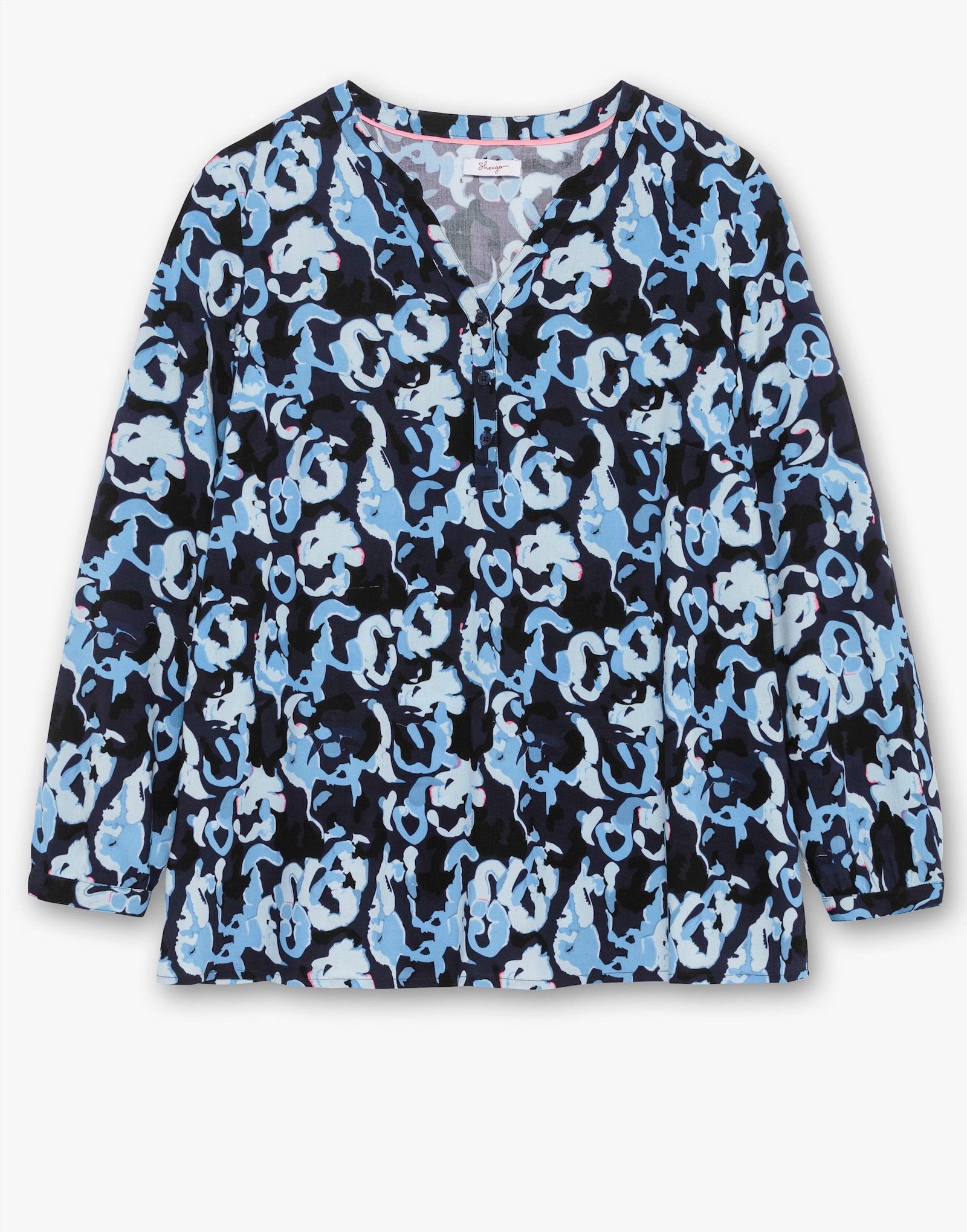 sheego Tunika mit floralem Alloverprint - marine-gemustert
