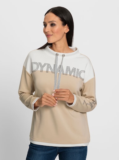heine Sweatshirt peu froissable - sable-écru