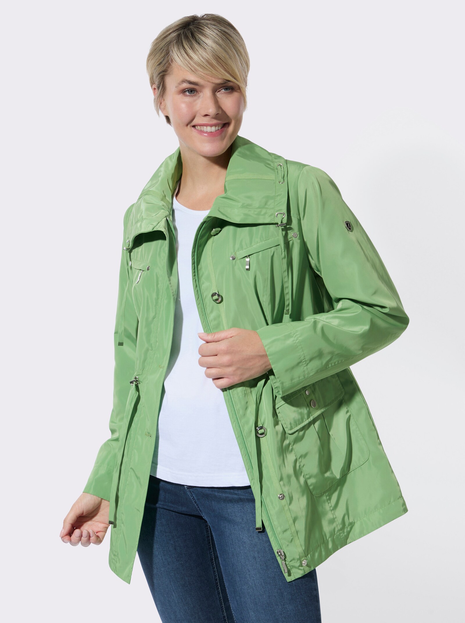 Übergangsjacke mit Umlegekragen - apfel
