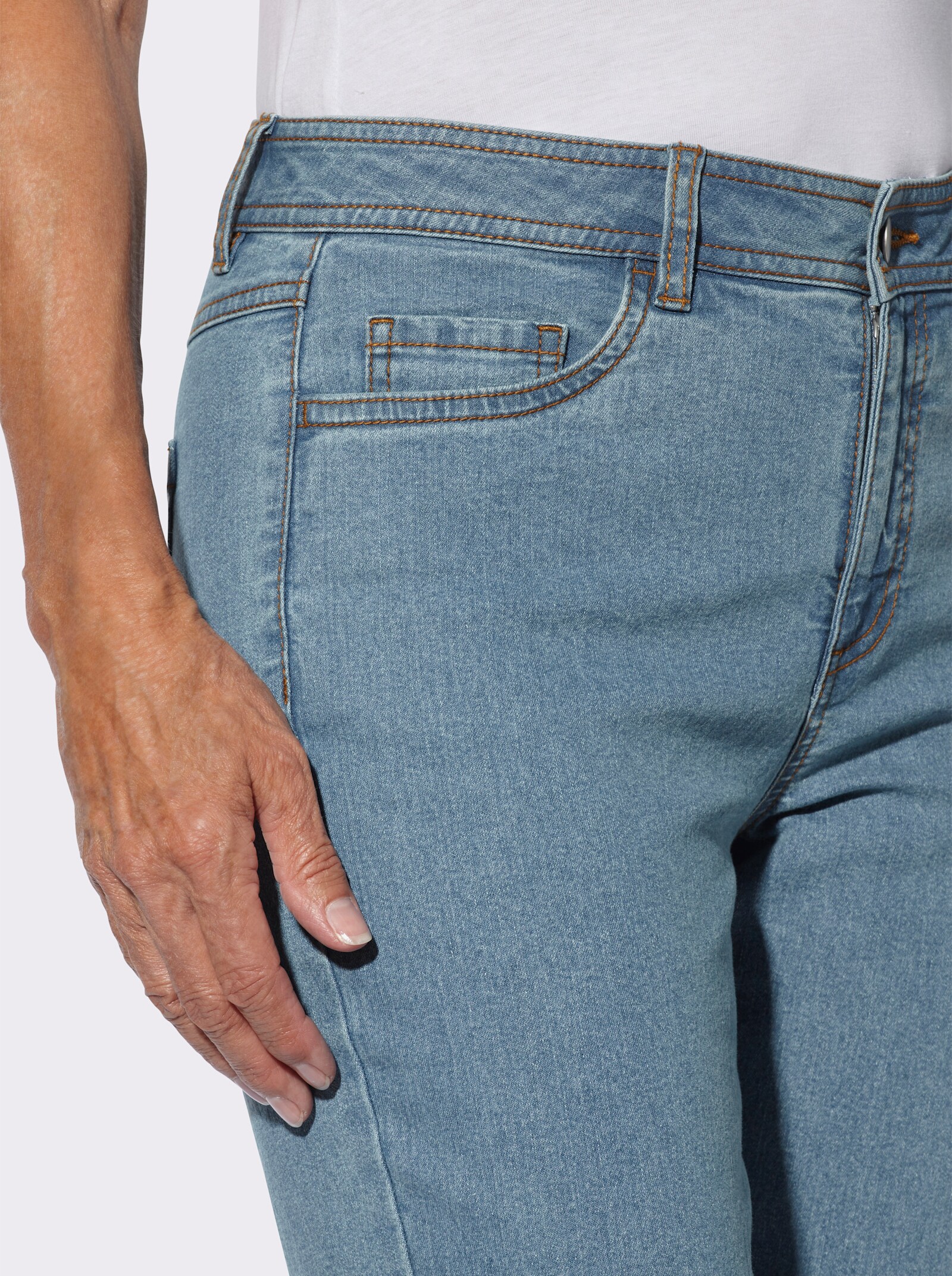 7/8-Jeans in 5-Pocket-Form - blue-bleached