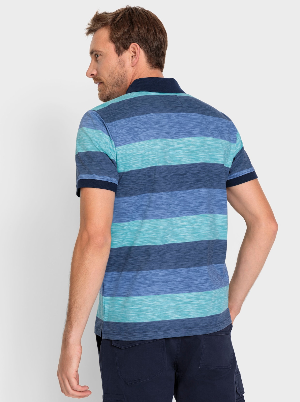 Catamaran Poloshirt met korte mouwen - donkerblauw gestreept