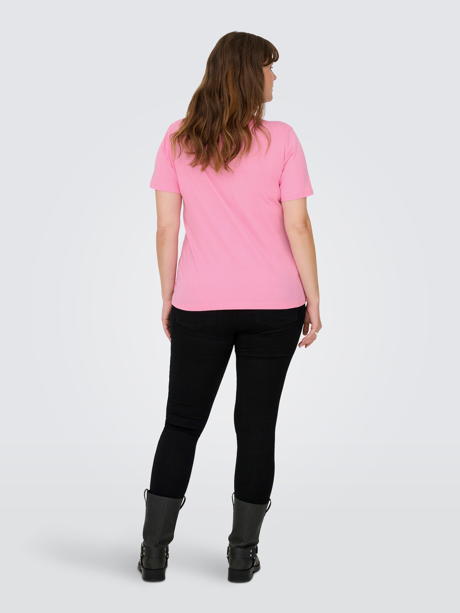 ONLY CARMAKOMA Kurzarmshirt - sachet pink print:santaand deer