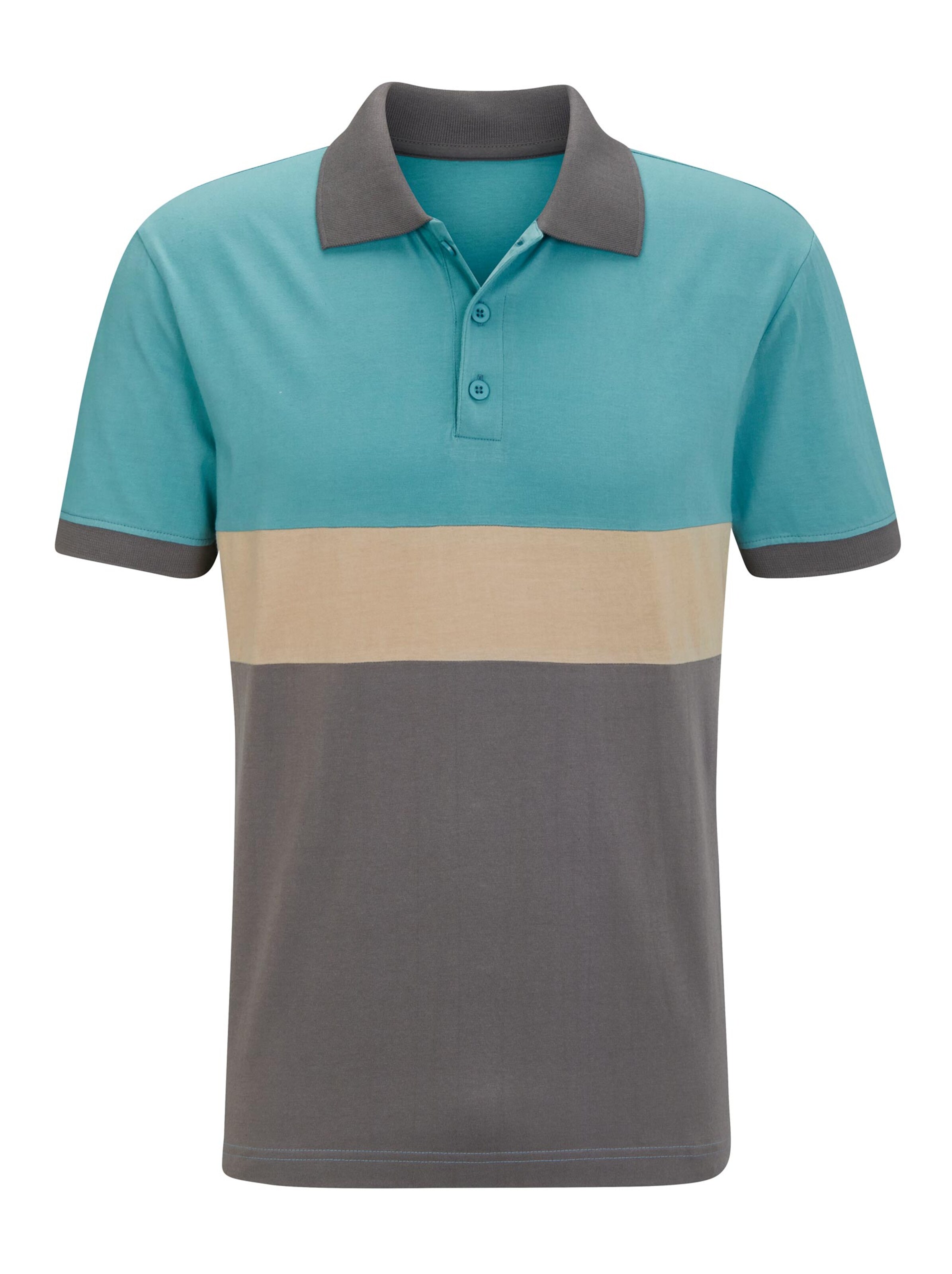 Poloshirt - ozean-beige-anthrazit