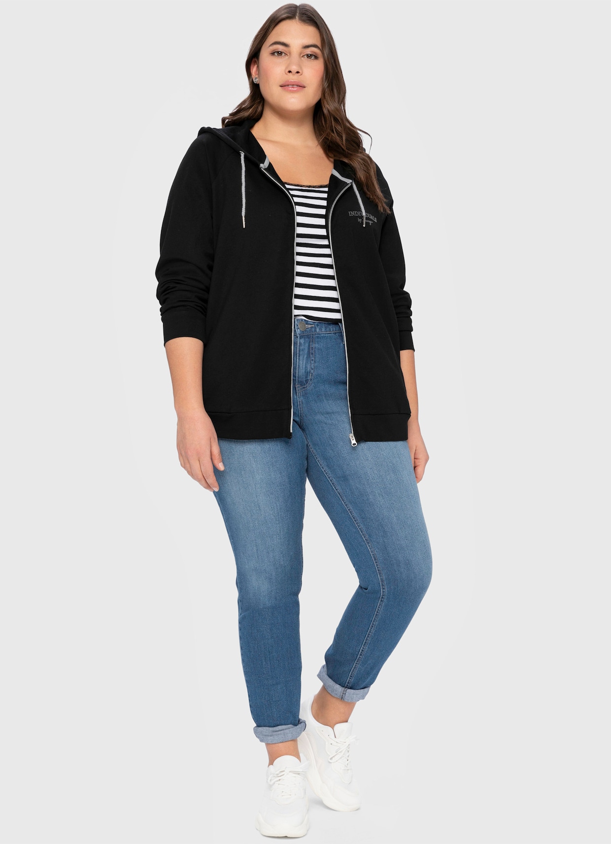 sheego Sweatjacke - schwarz