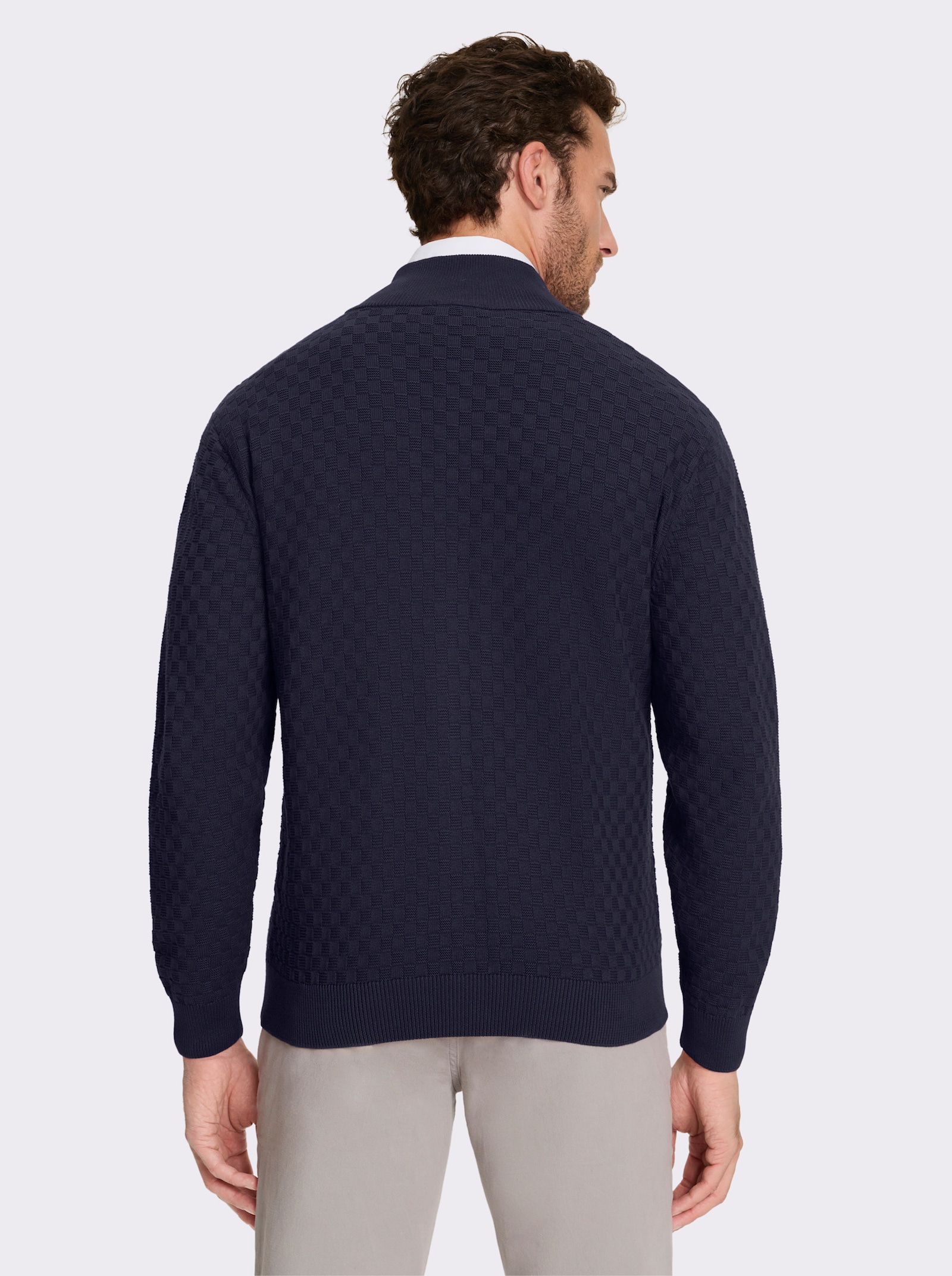 Marco Donati Strickjacke mit verdecktem Reißverschluss - marine