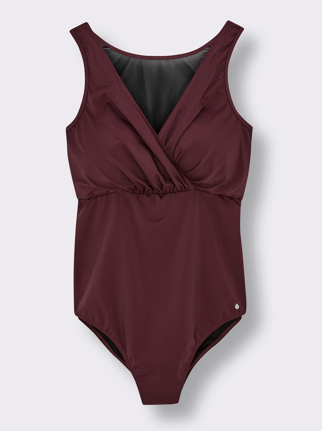 sheego Maillot de bain effet cache-cœur - lie-de-vin