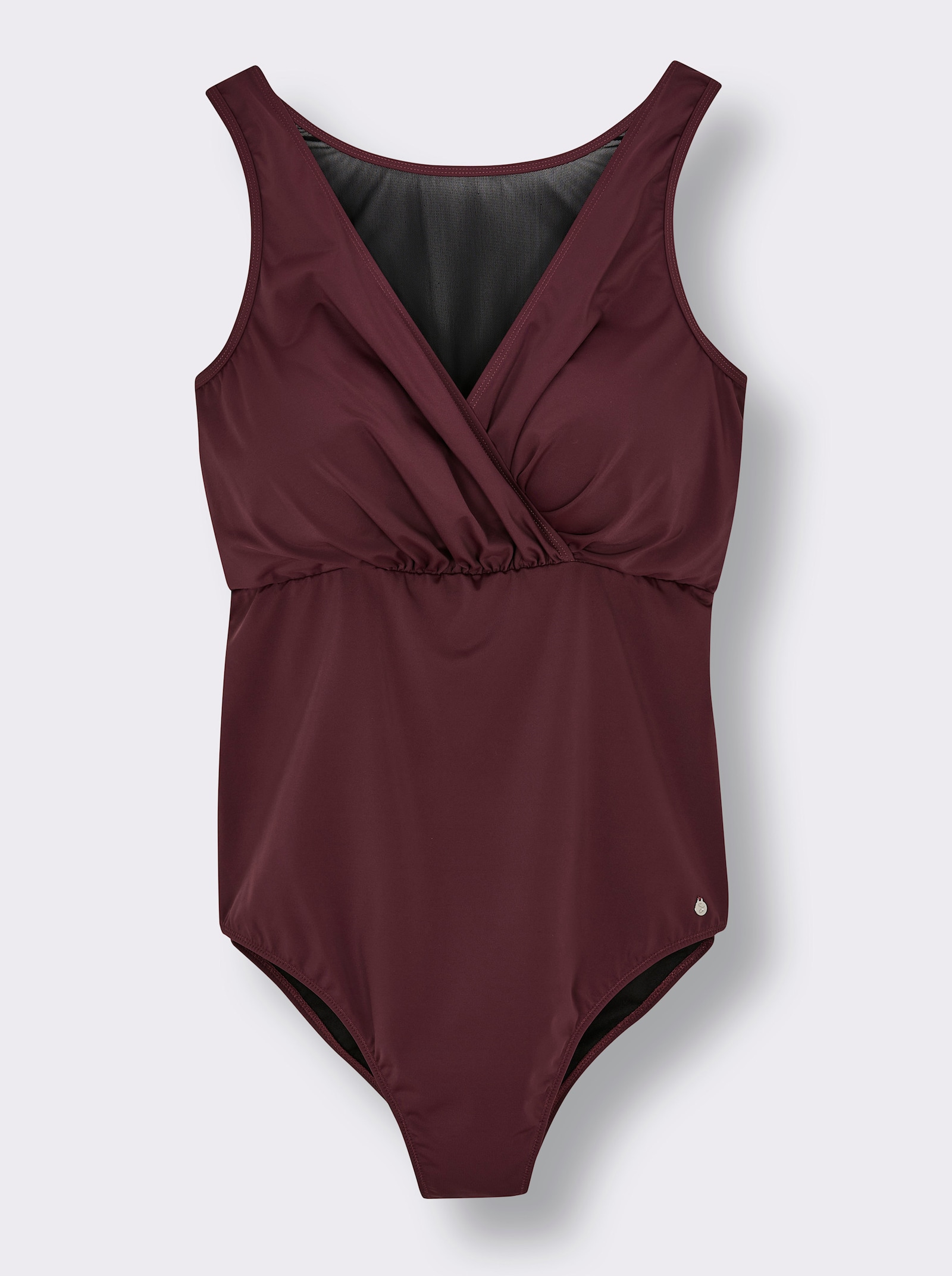 sheego Maillot de bain effet cache-cœur - lie-de-vin