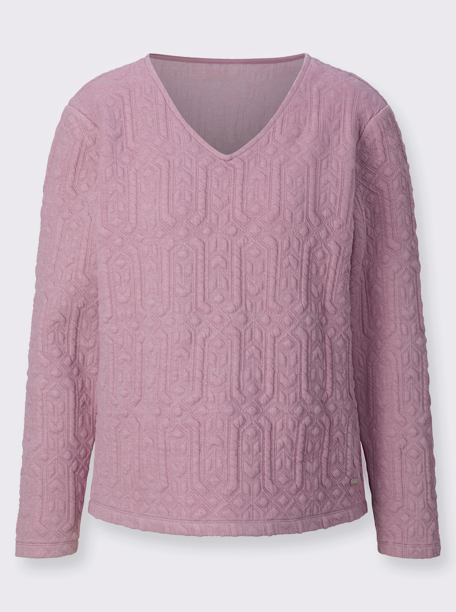 Langarmshirt im Jacquardmuster - mauve-gemustert
