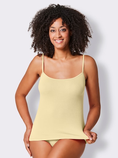 Nina von C. Trägertop aus Feinripp - zitrone