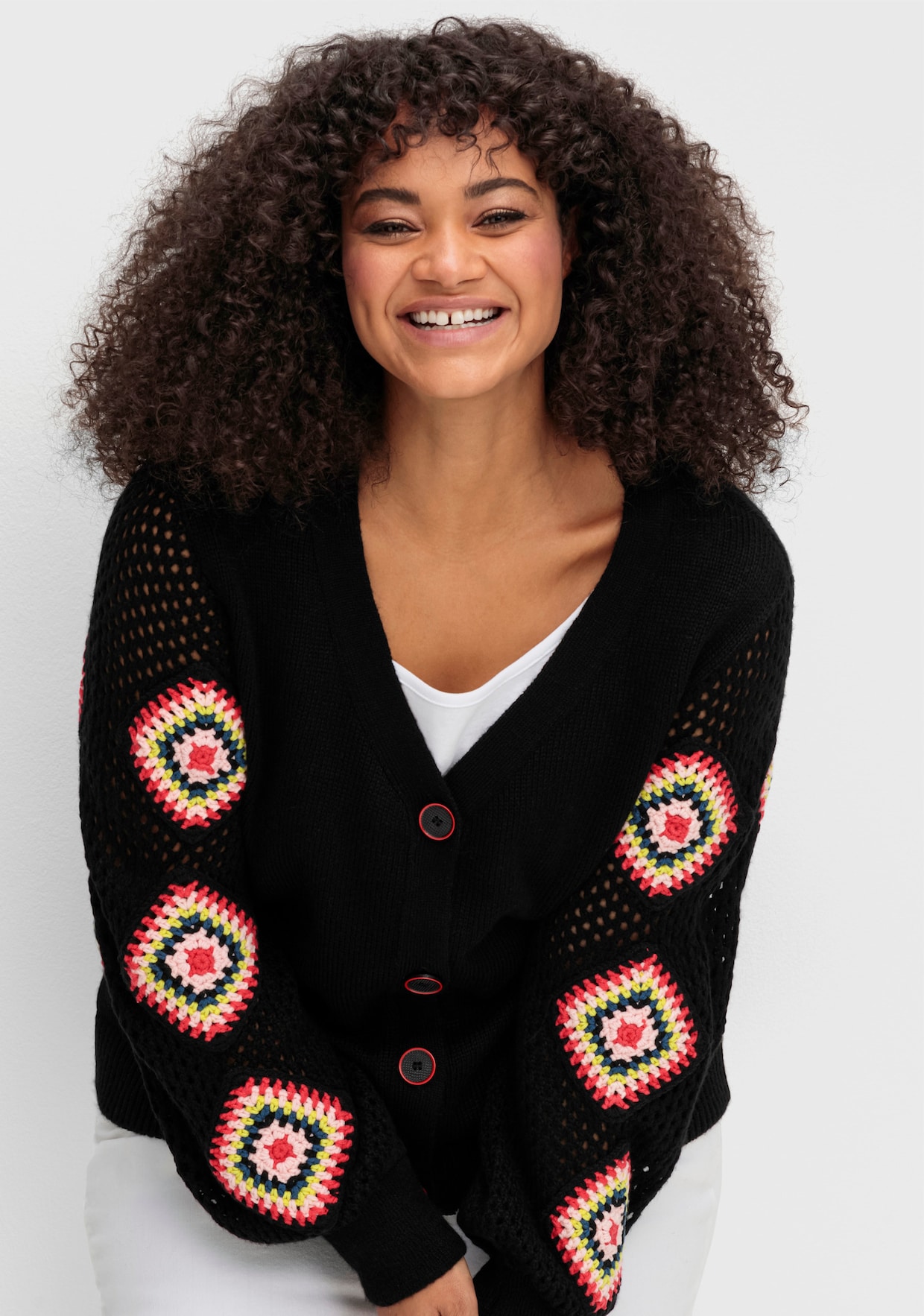 sheego by Joe Browns Strickjacke - schwarz