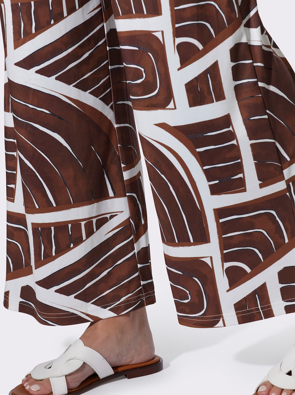 heine Druckhose - schoko-ecru-bedruckt