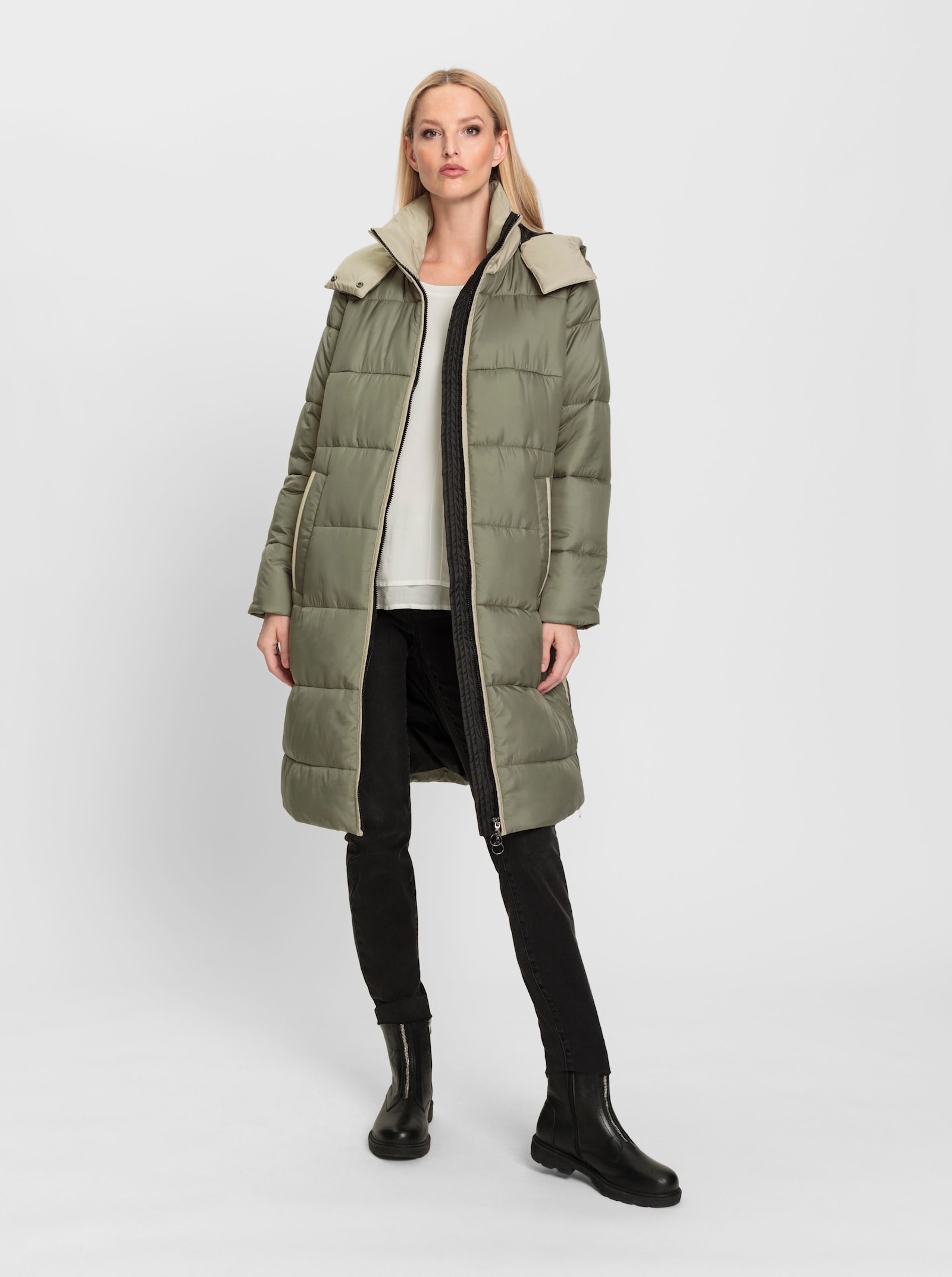 heine Wintermantel mit Steppung - khaki