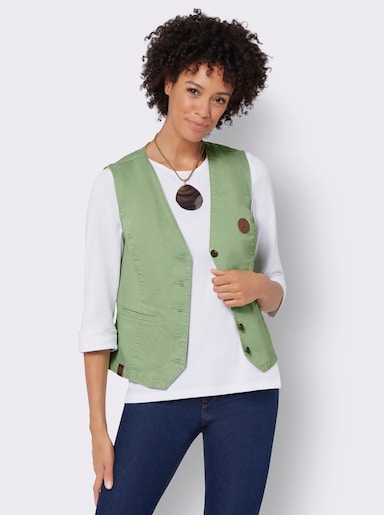 Jeansweste in Stretch-Qualität - eucalyptus