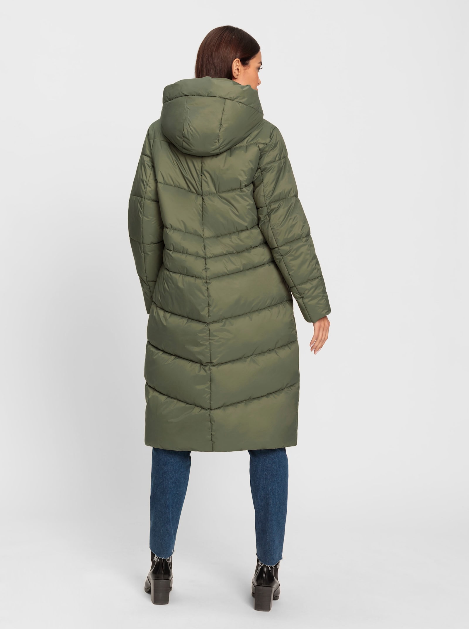 heine Steppmantel abnehmbare Kapuze - khaki