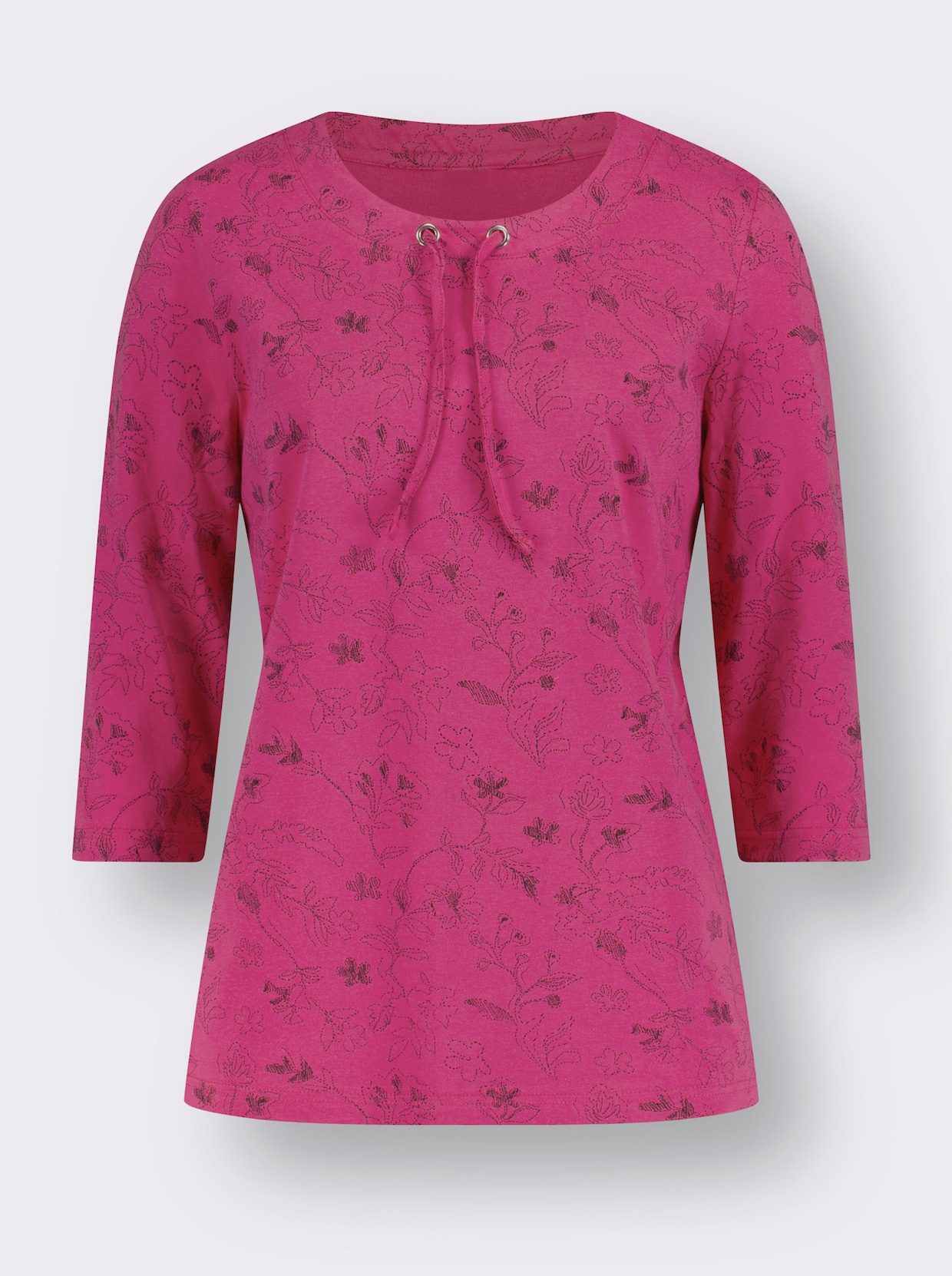 2-in-1-Shirt - fuchsia-graphit-bedruckt