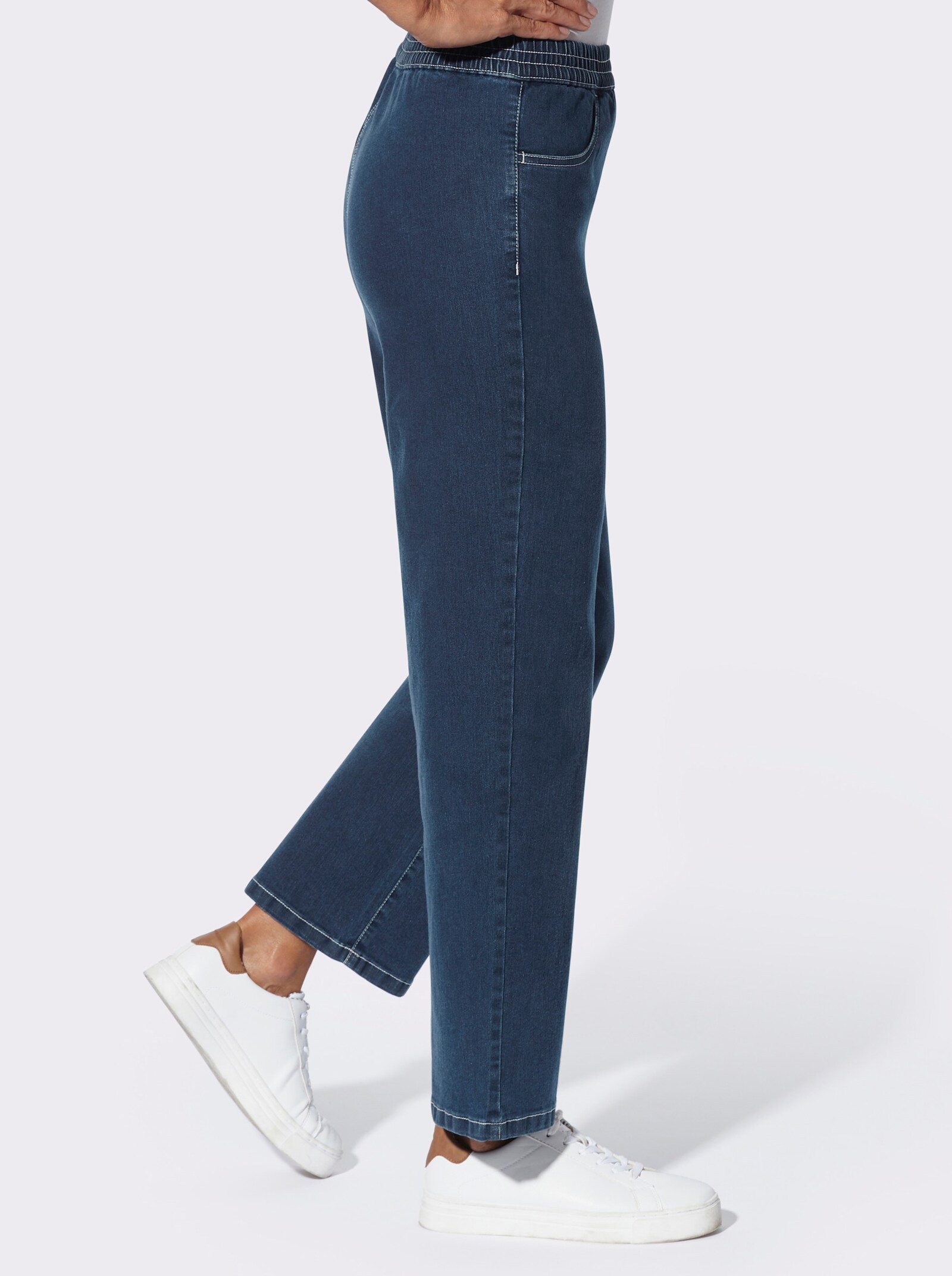 Schlupfjeans in knöchelfreier Länge - blue-stone-washed