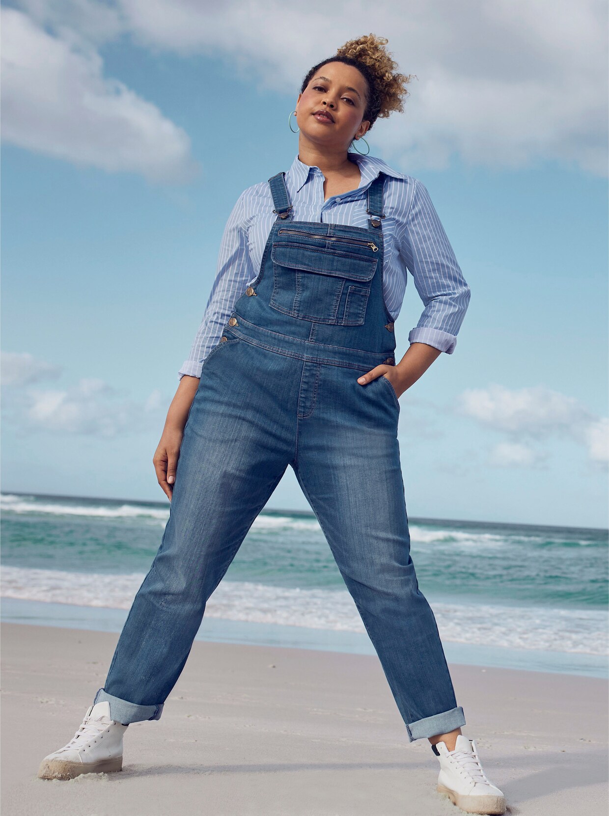 Sheego Bluse - mittelblau