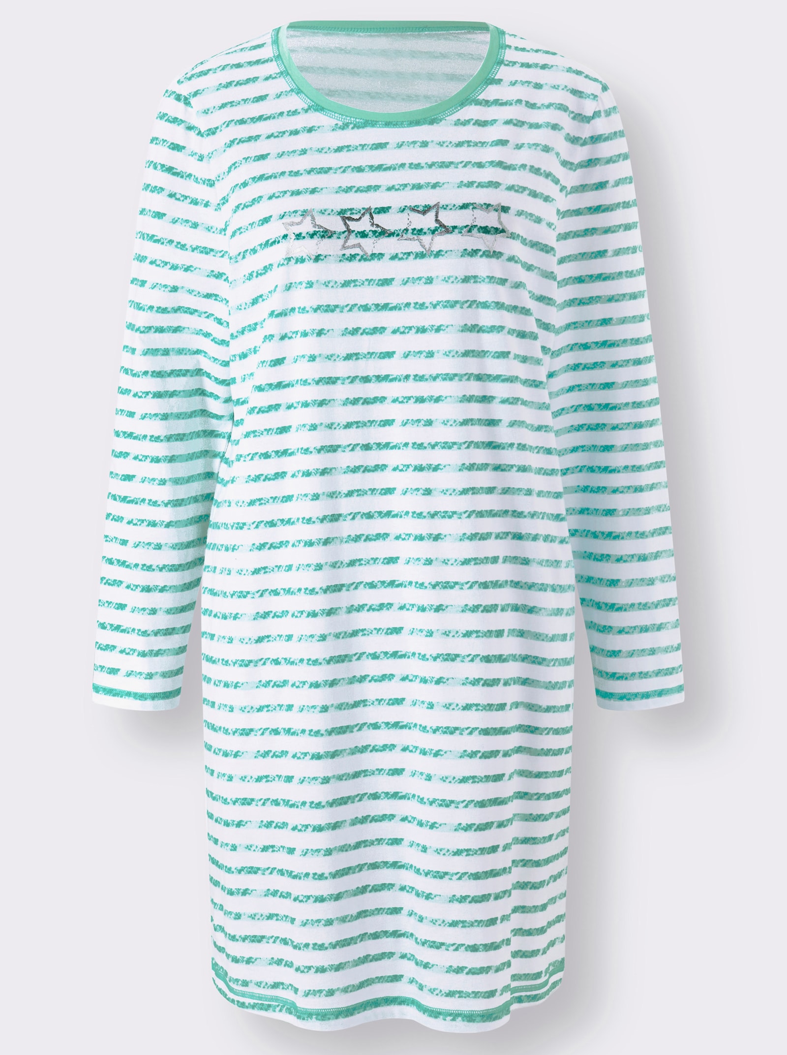 wäschepur Langarm Sleepshirts - mint + mint-gestreift