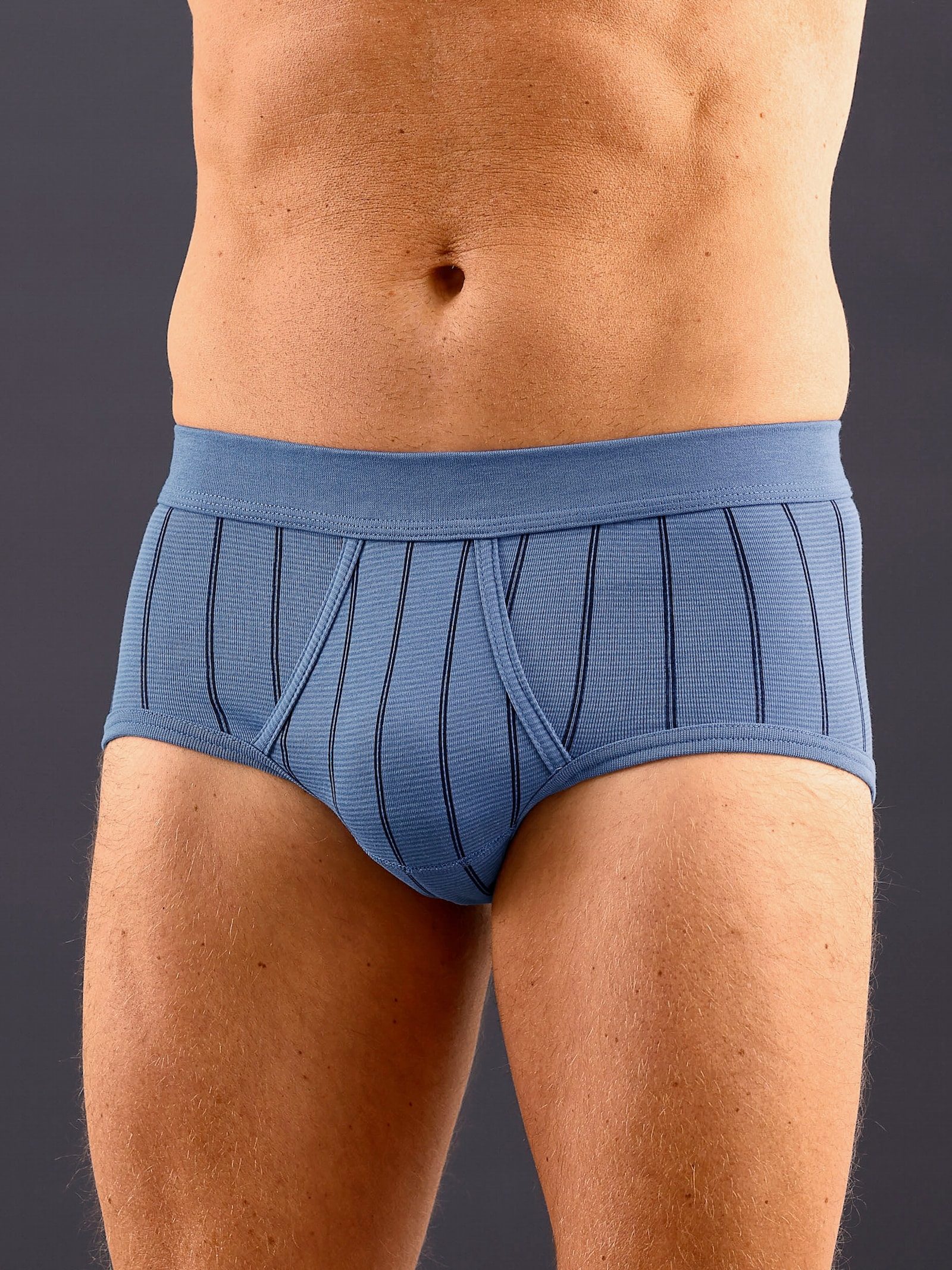 wäschepur men Slip - hellblau-gestreift