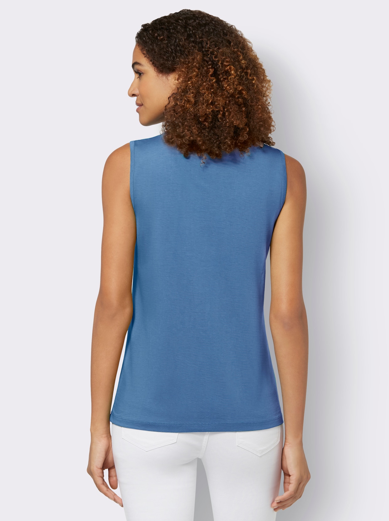Shirttop - middenblauw