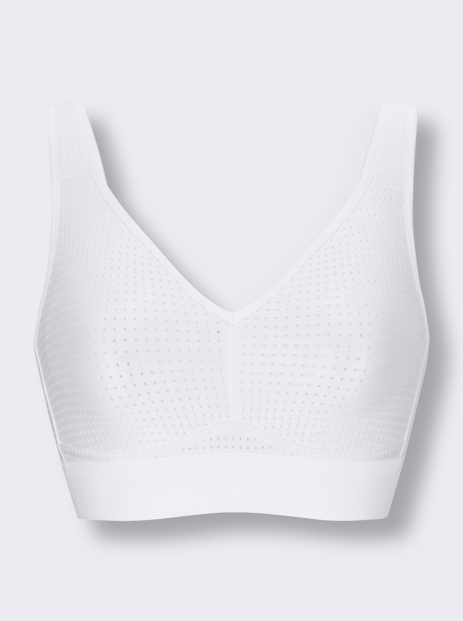 wäschepur Komfort-BH ohne Bügel aus Mesh-Material - weiß