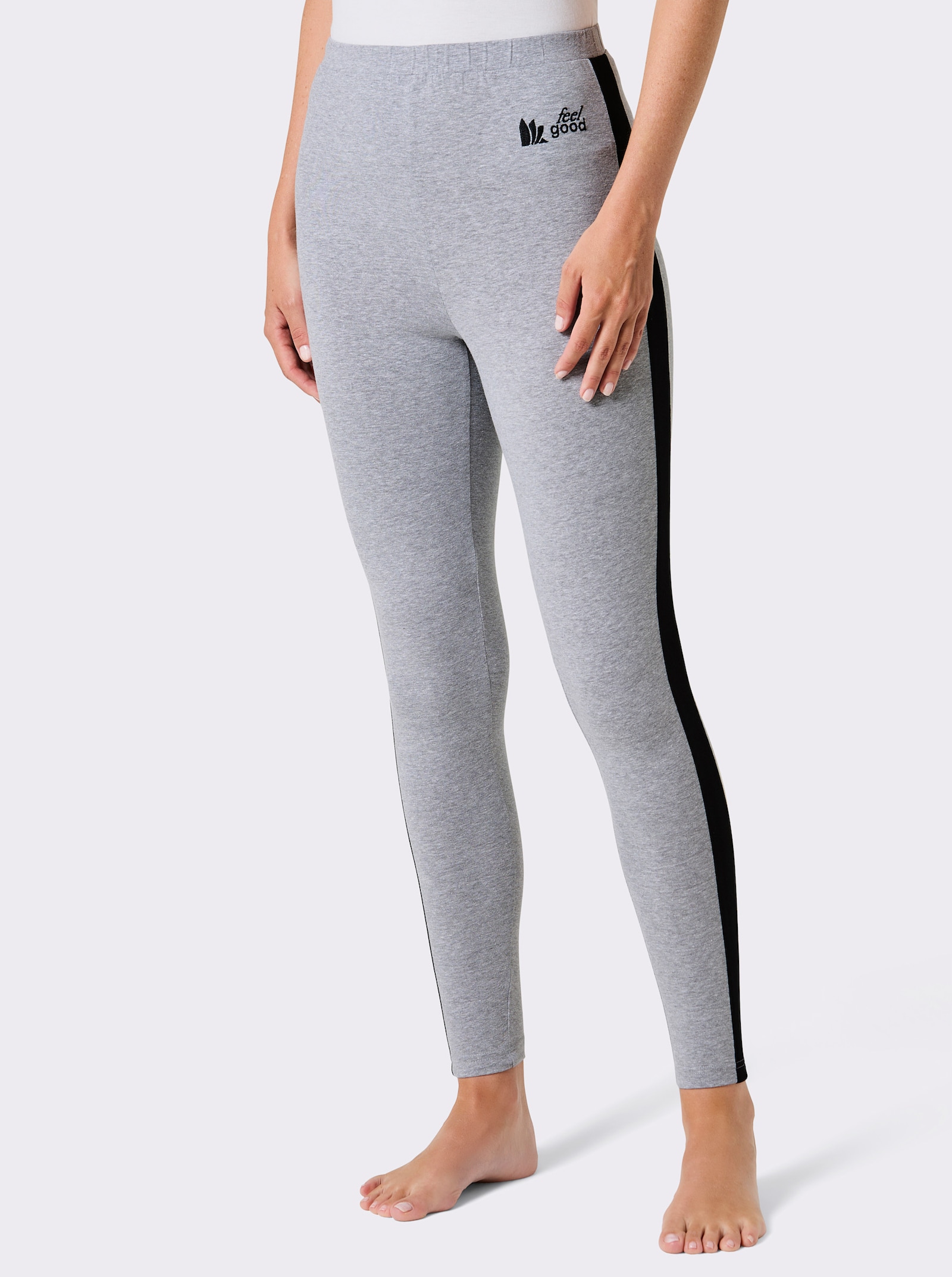 feel good Leggings - grau-meliert-schwarz