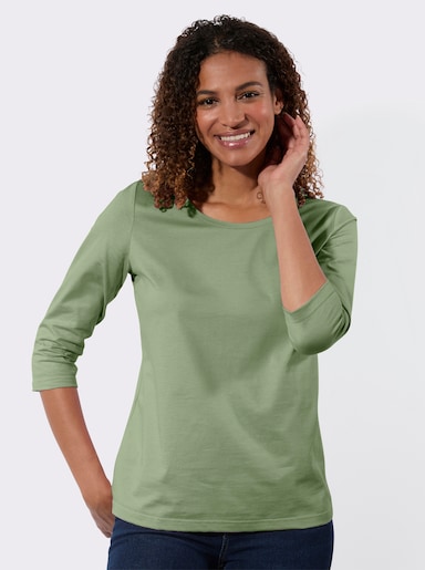 3/4-Arm-Shirt - eucalyptus + ecru