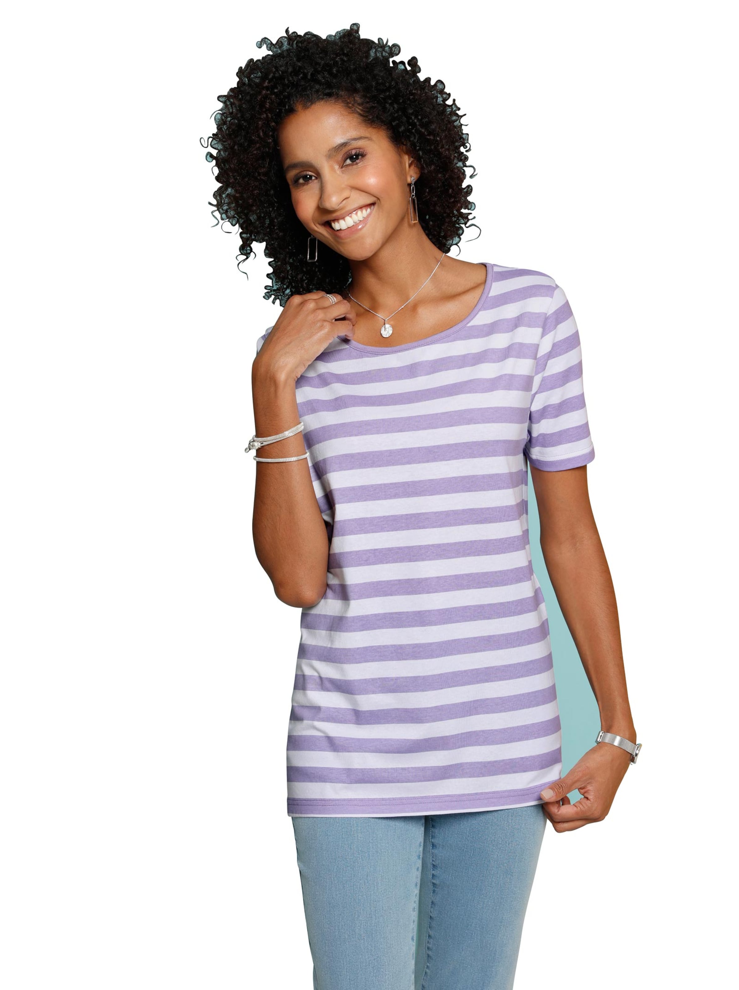 Shirt - lila-geringelt