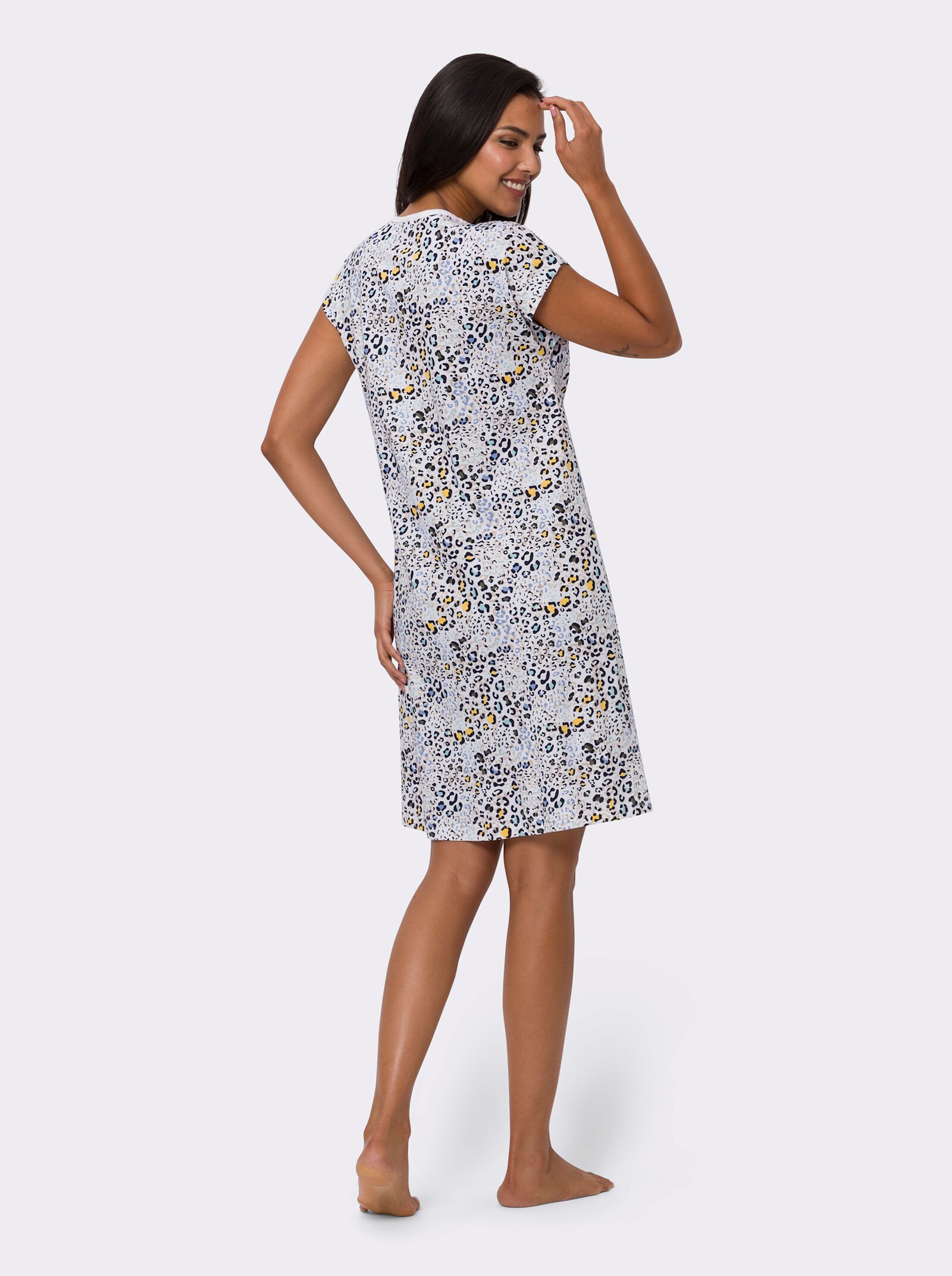 Nočná košeľa s leopardím vzorom - biela potlač