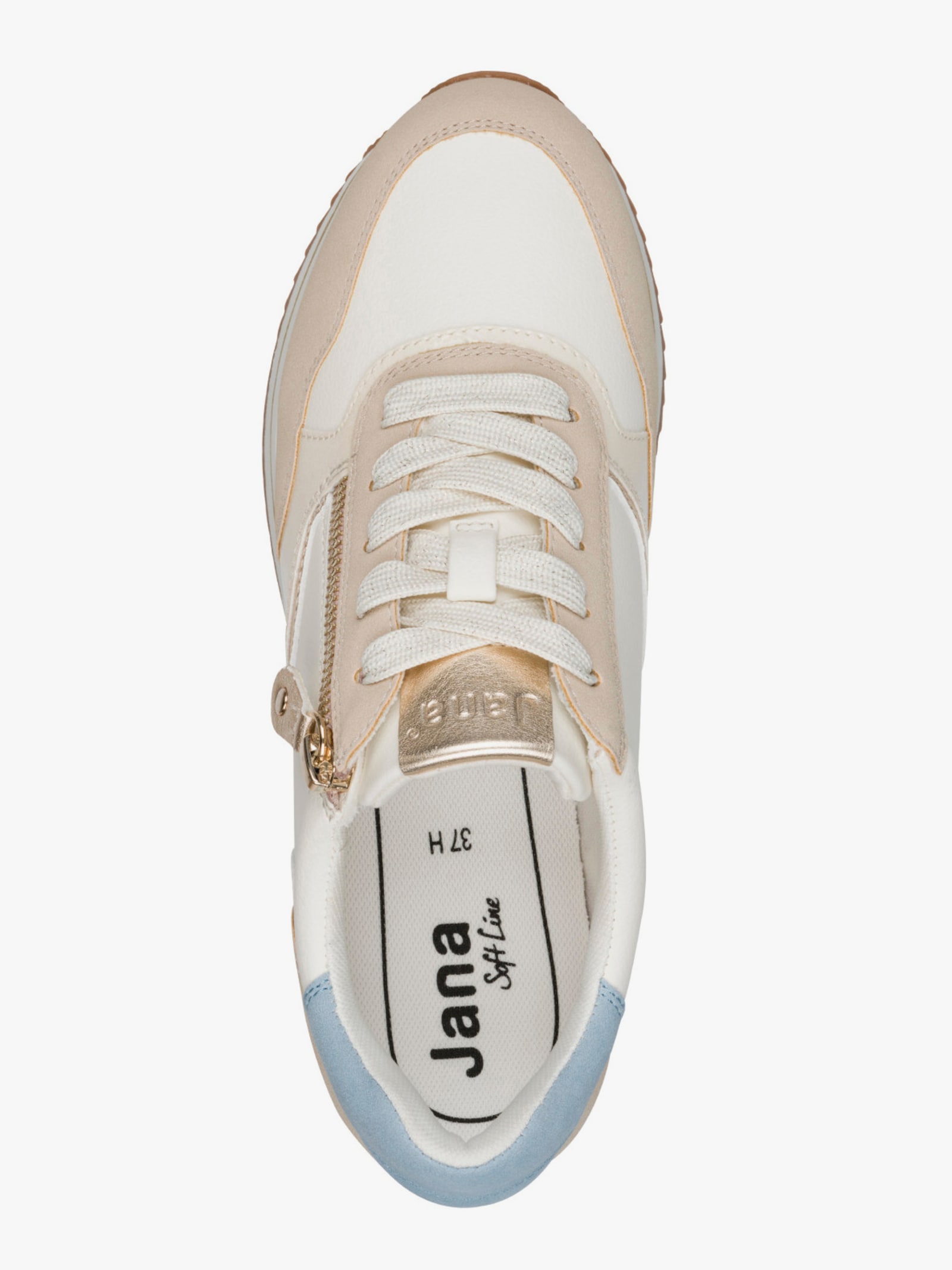 Jana Sneaker mit Leo-Details - beige