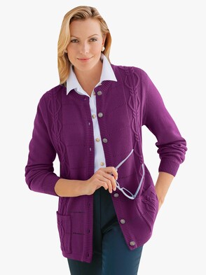 Strickjacke - pflaume