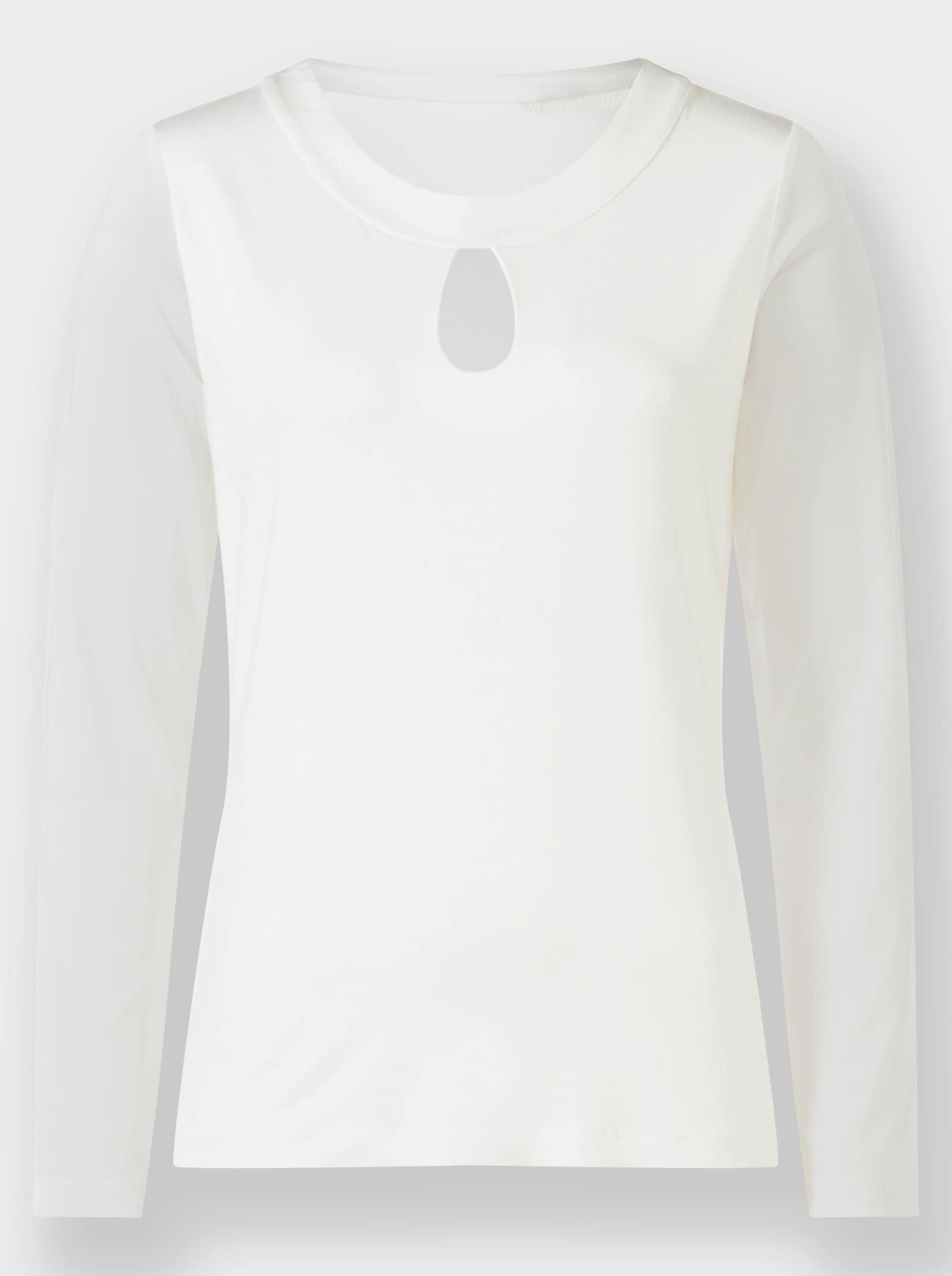 heine Langarmshirt mit transparenten Ärmeln - ecru