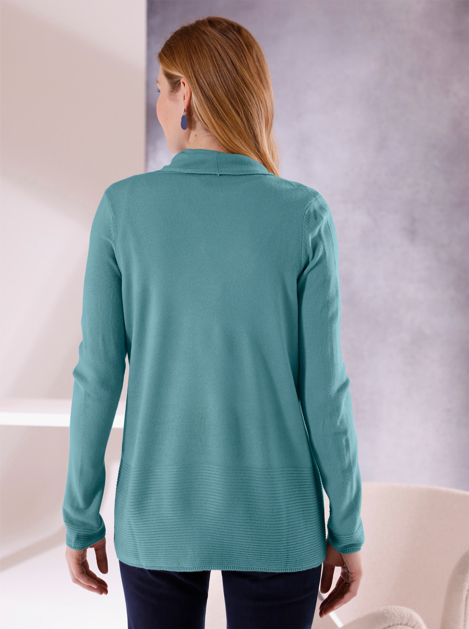 Strickjacke in offener Form - ozean