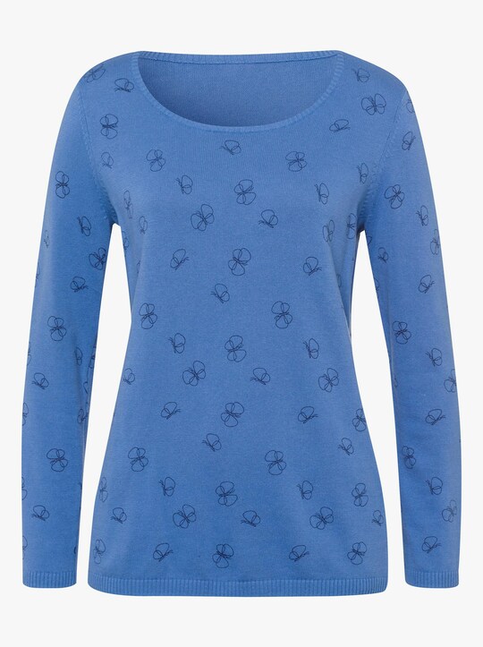Pullover - kornblume-gemustert