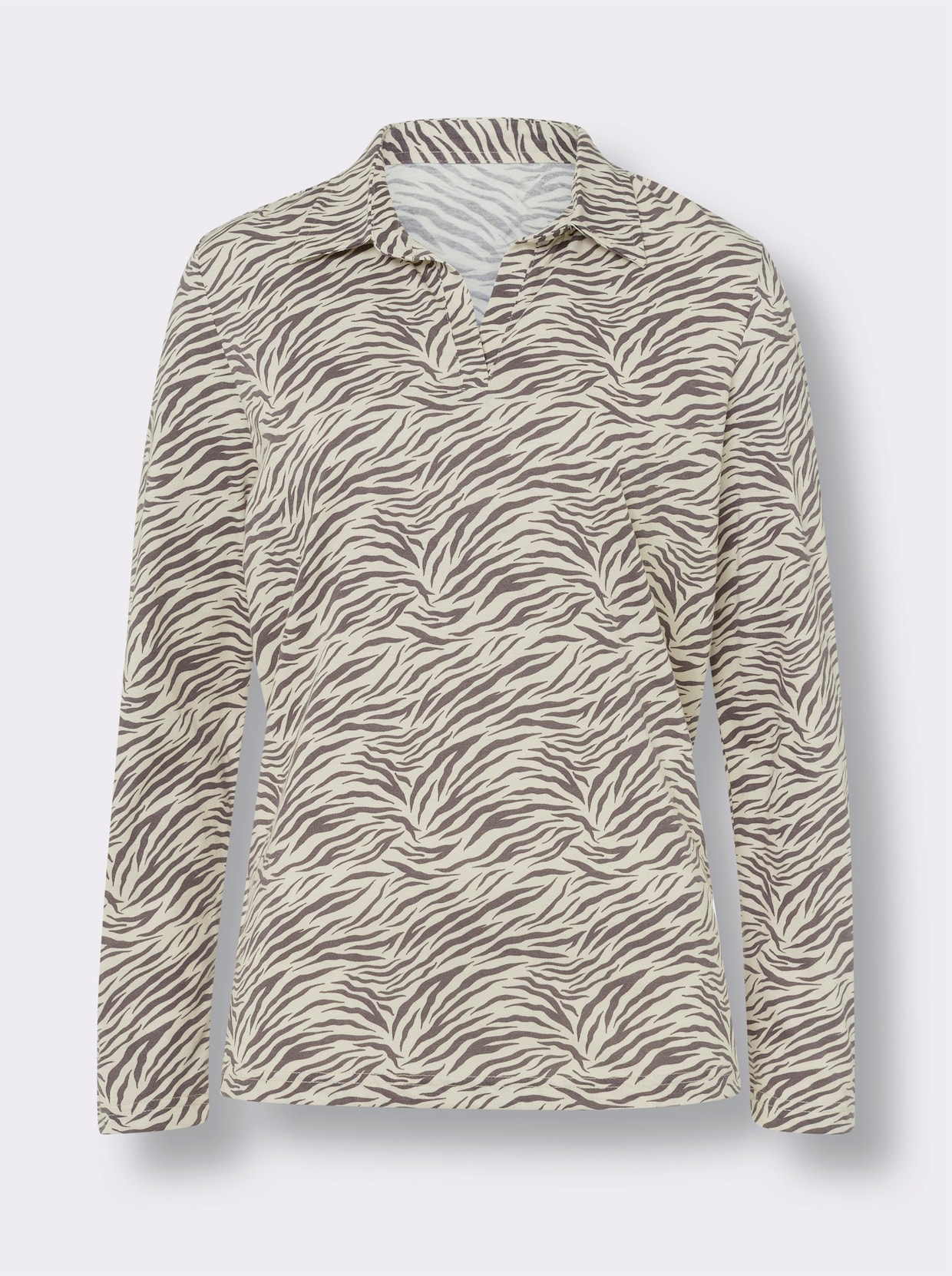 Shirt met lange mouwen - champagne/donkertaupe bedrukt