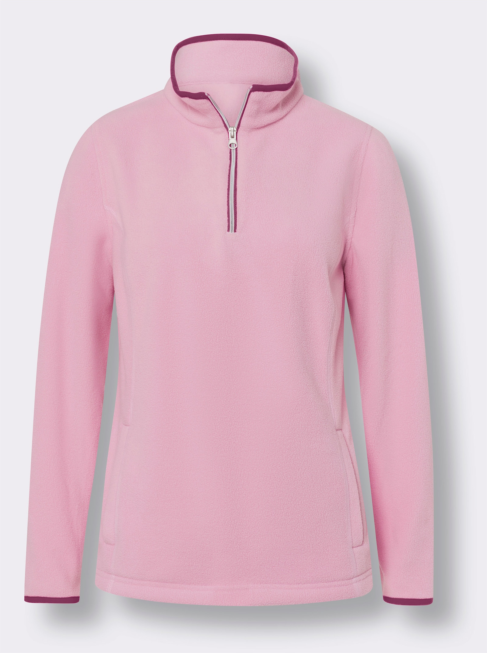 Fleecové tričko se stojáčkem - růžová