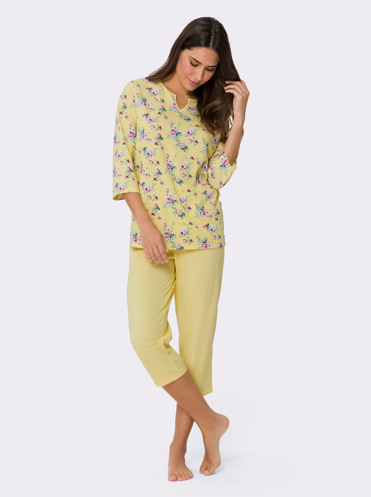 Pyjamas - citron-körsbär-med tryck